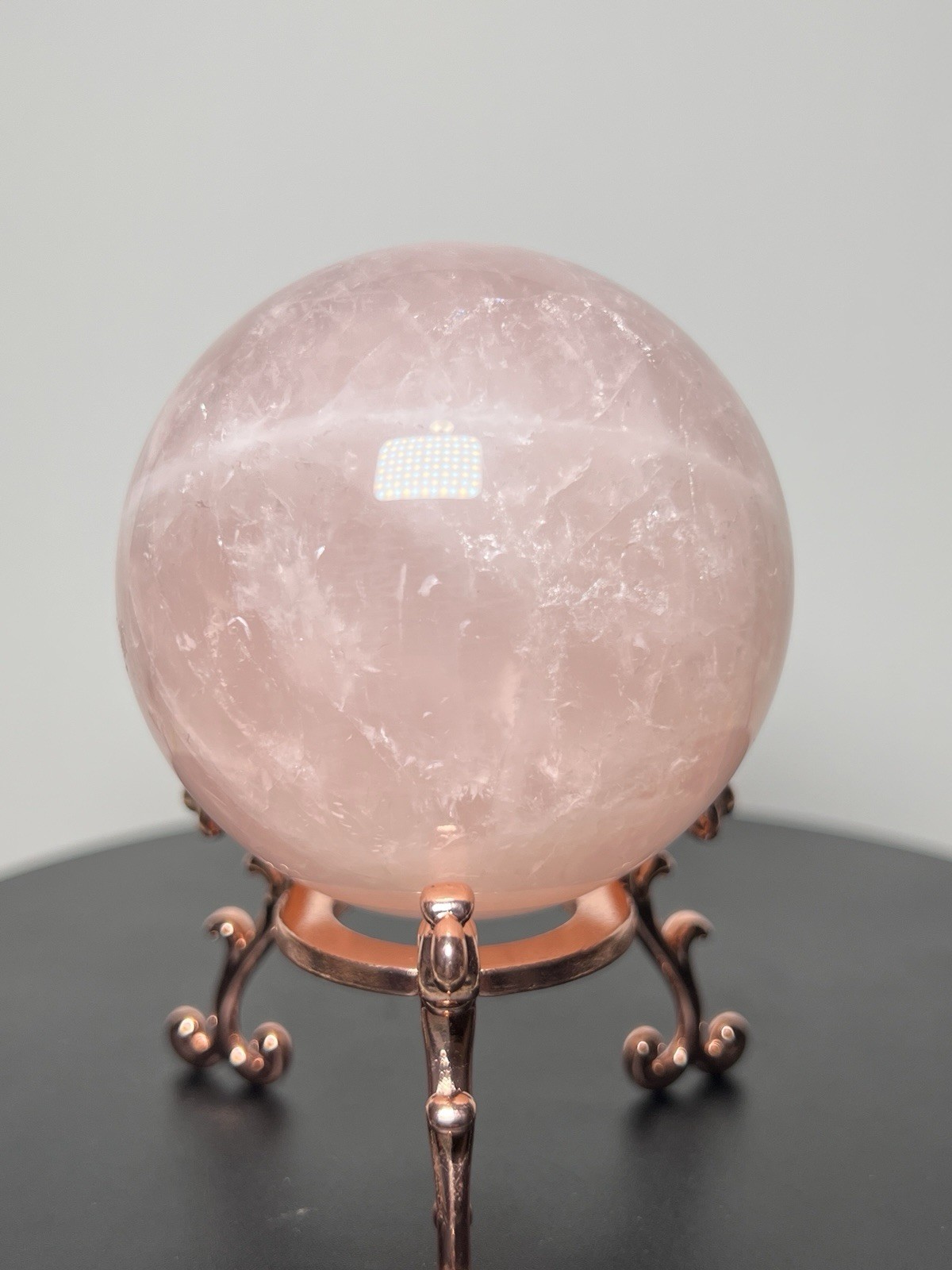 Rose Quartz 4 Piece Set – Heart bowl, Rose, Pyramid, & Sphere (68mm)