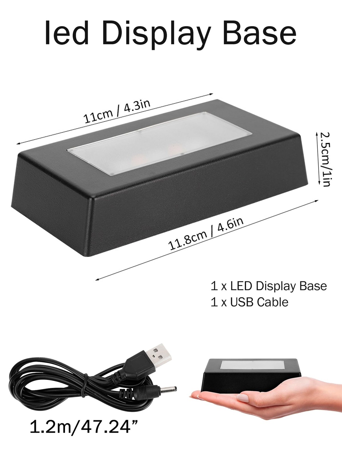 7 Color LED Display Base, Color Changing Light Stand for Crystal Statues Jewelry