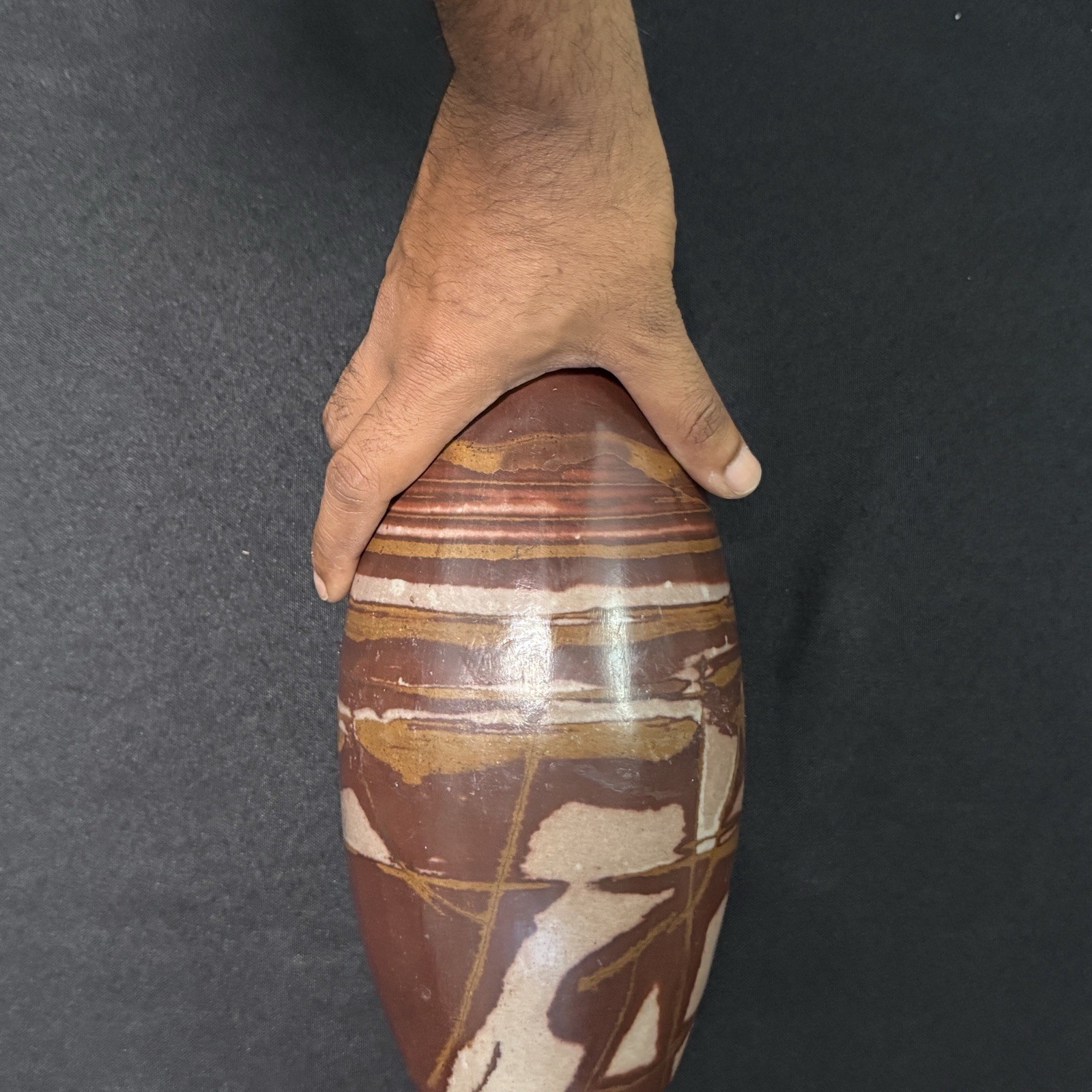 Stripped 9 Inch Shiva Lingam Natural stone from Narmada River in India SL25C9.11