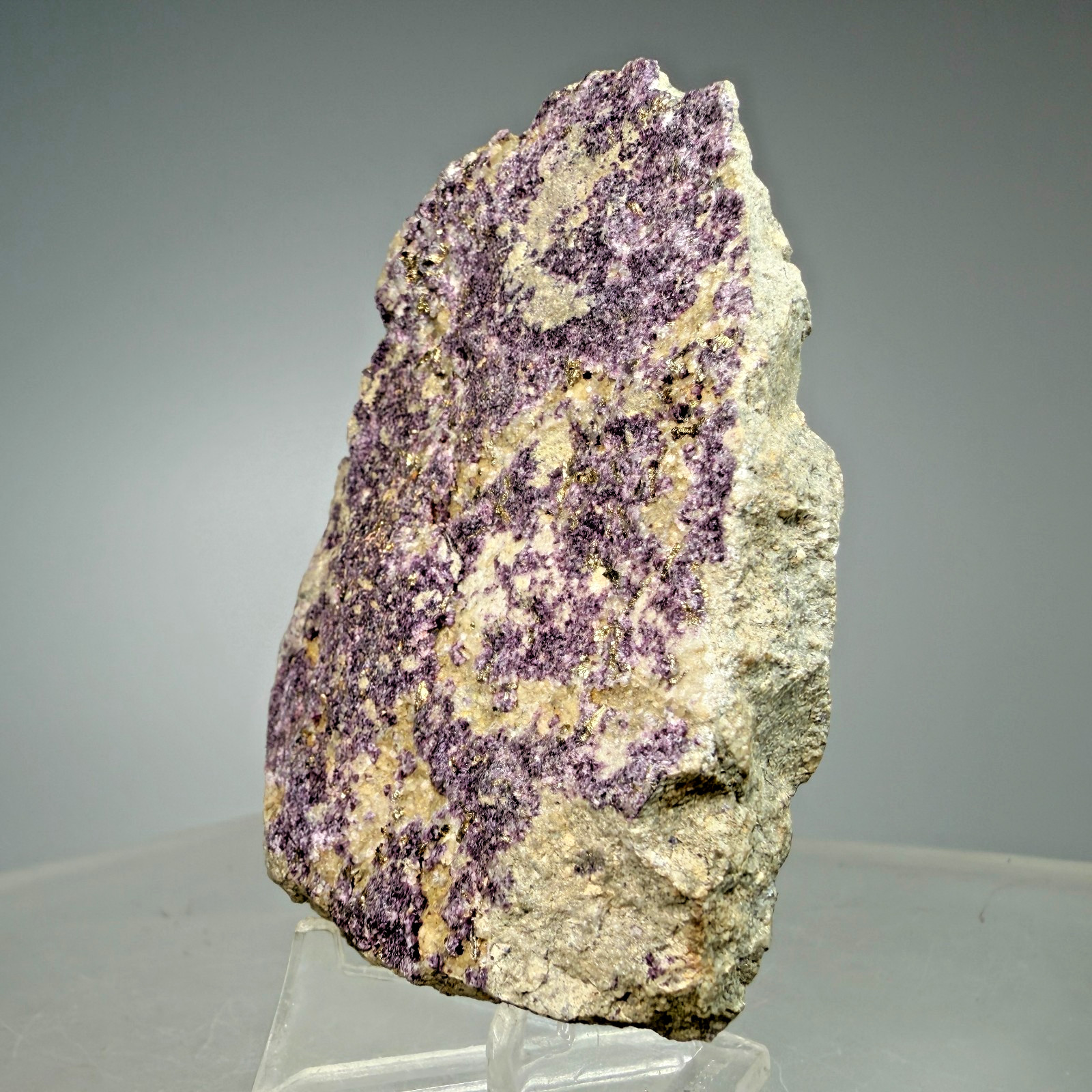 Fine Rich Calaverite on Fluorite: Blue Bird Mine, Cripple Creek, Colorado- Rare!