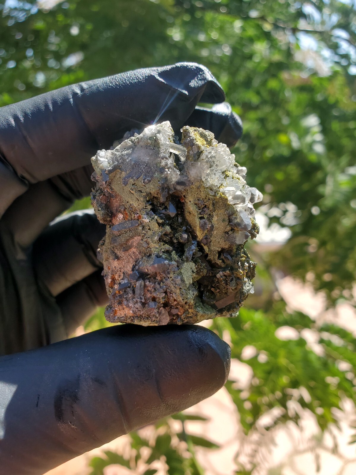 64gNatural Epidote, Super Sparkly Green Epidote with Quartz Specimen, Epidote