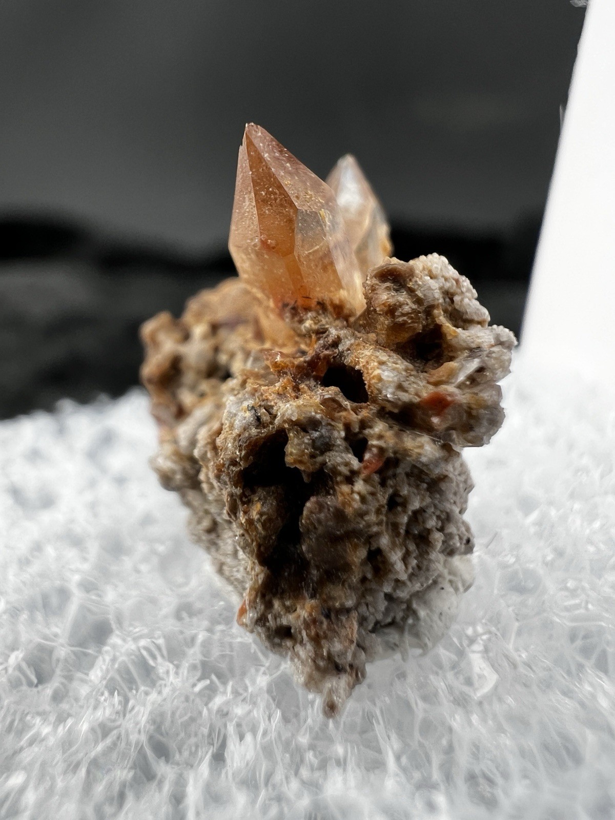 Brown Topaz from Tepetate Mine, San Luis Potosí, Mexico in Perky Box Display