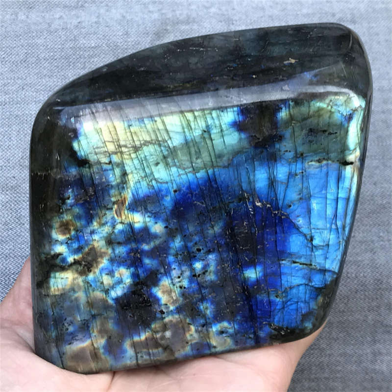 980g Natural Labradorite Quartz Crystal Spectrolite Mineral Reiki healing