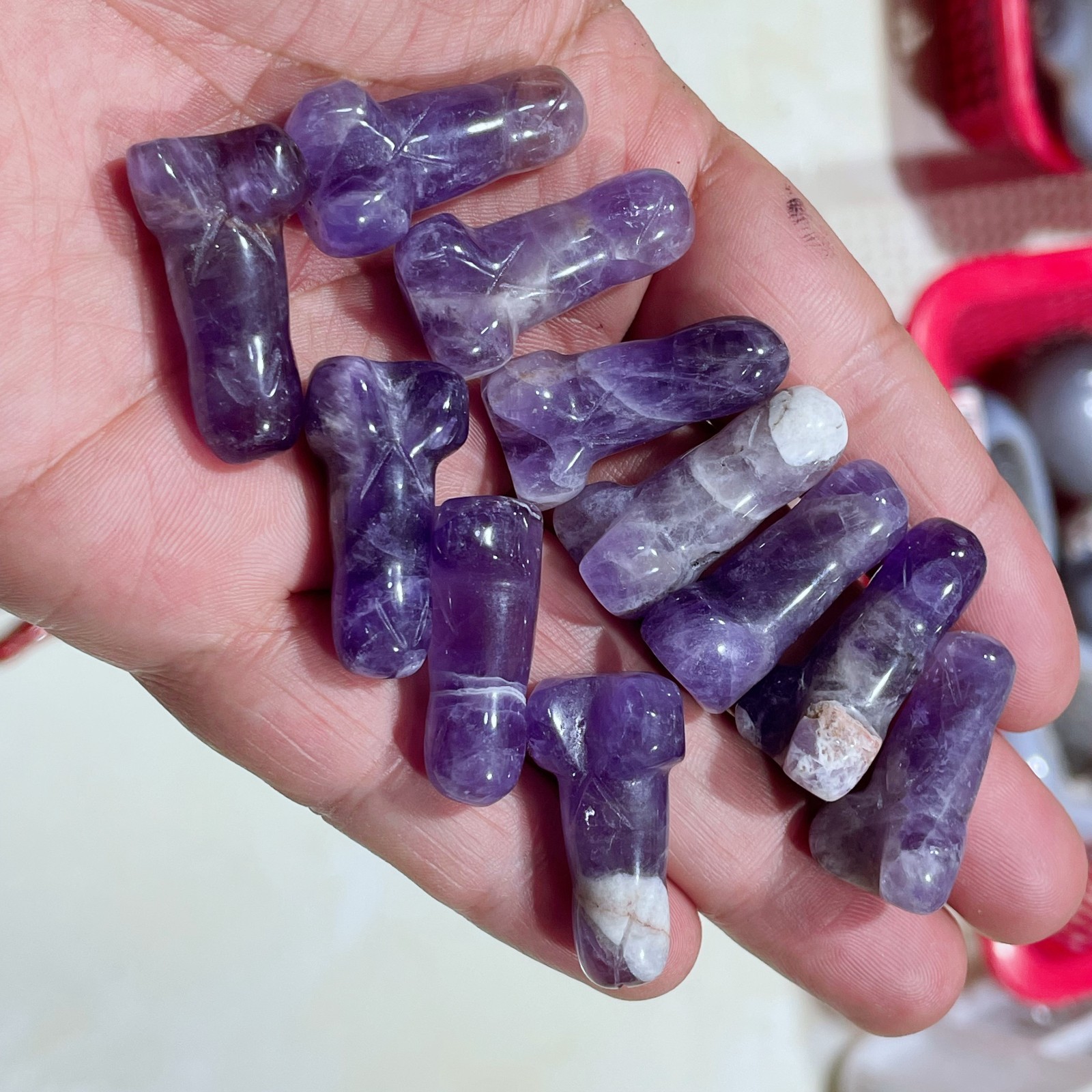 10pcs Natural male penis quartz Crystal Massager Sculpting wand gem healing
