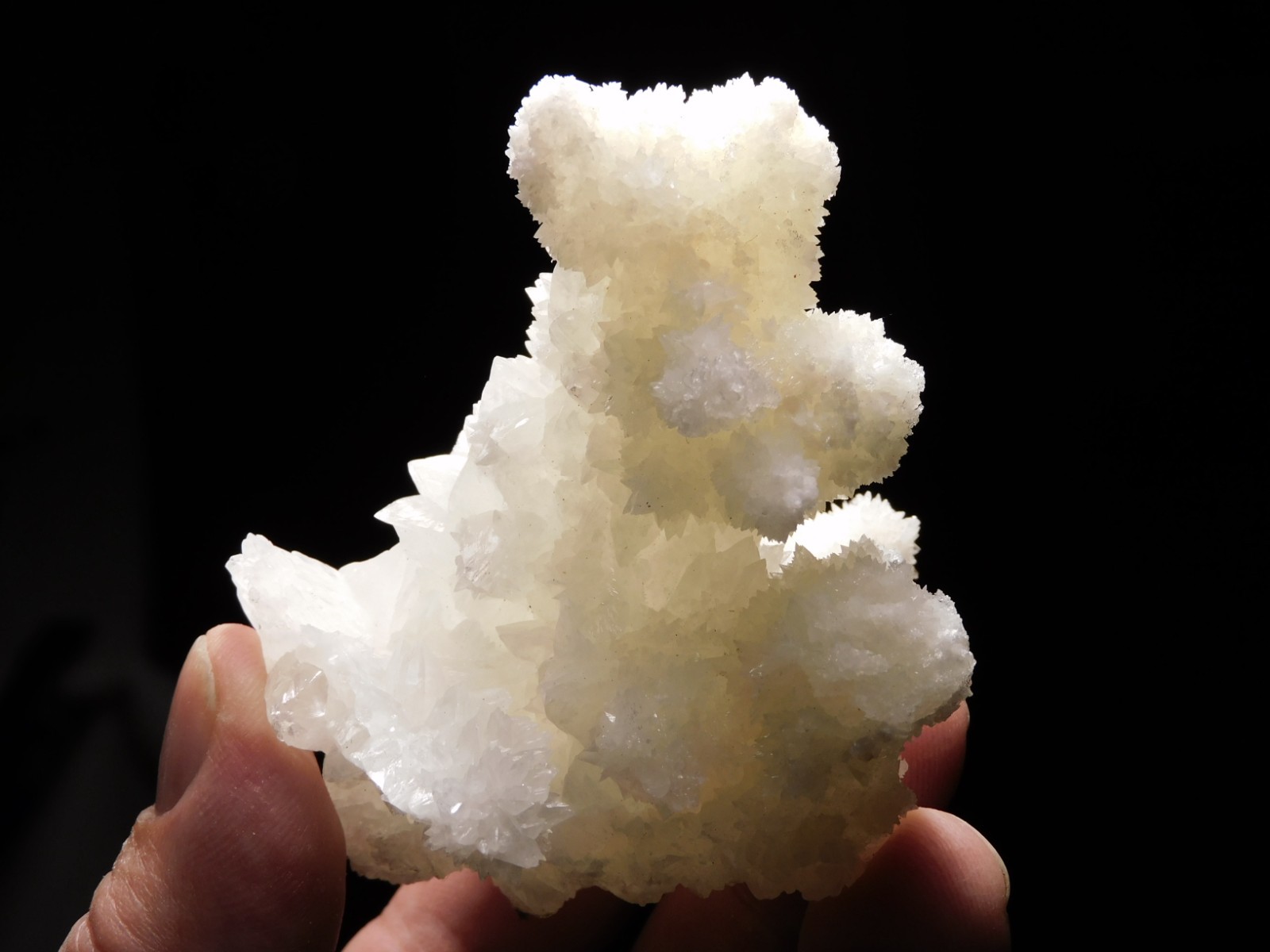 Bright White! CAVE Aragonite STALACTITE Crystal Cluster Mexico 145gr