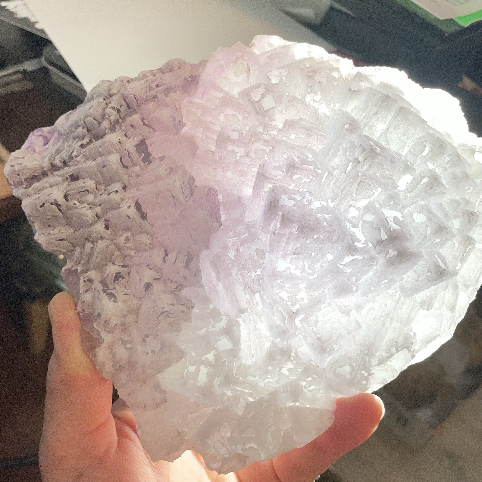 Fluorite Specimen Coated in Drusy Quartz – Cubic Clusters, China Over 5lbs Large