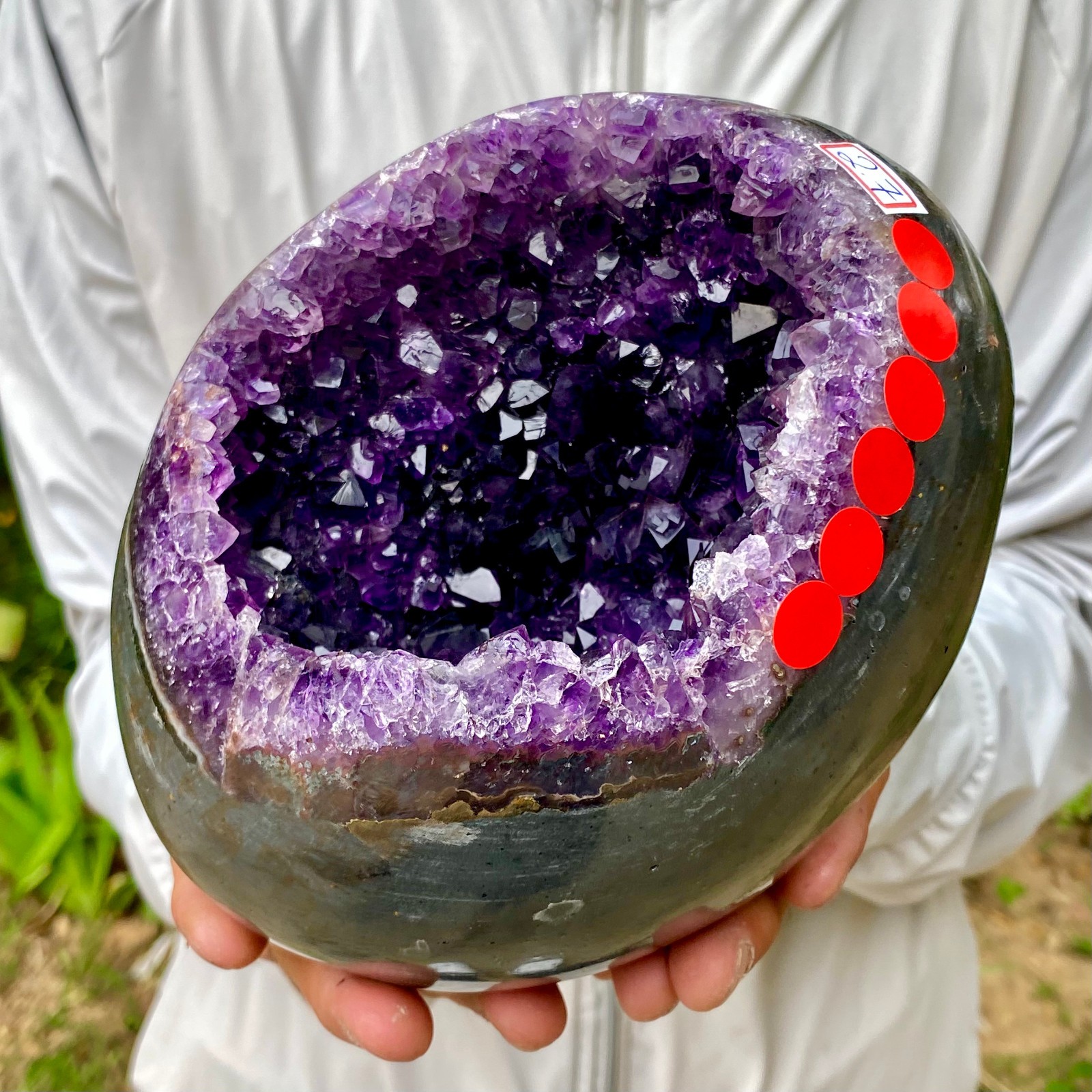 5.93LB Large Natural Amethyst geode quartz cluster crystal Egg specimen Healing