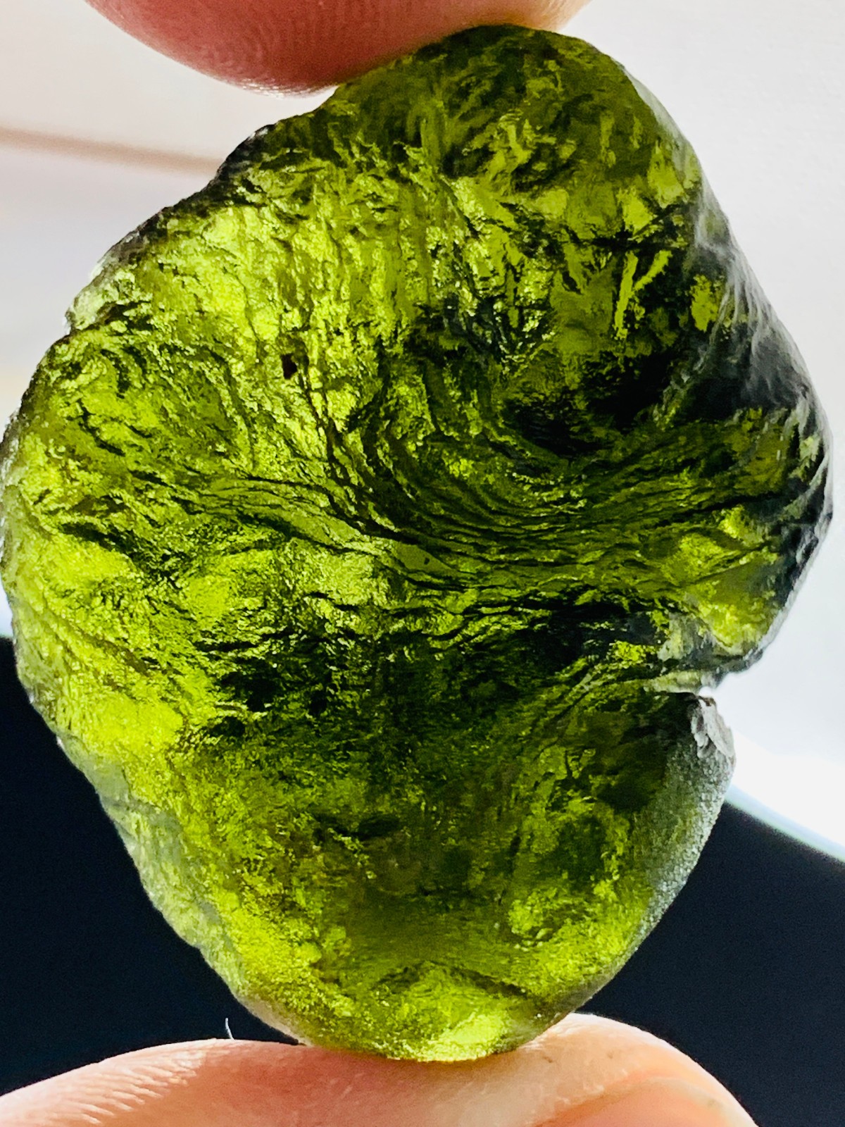TOP Moldavite Raw Moldavite Crystal from Czech Republic PICcertificate 76CT