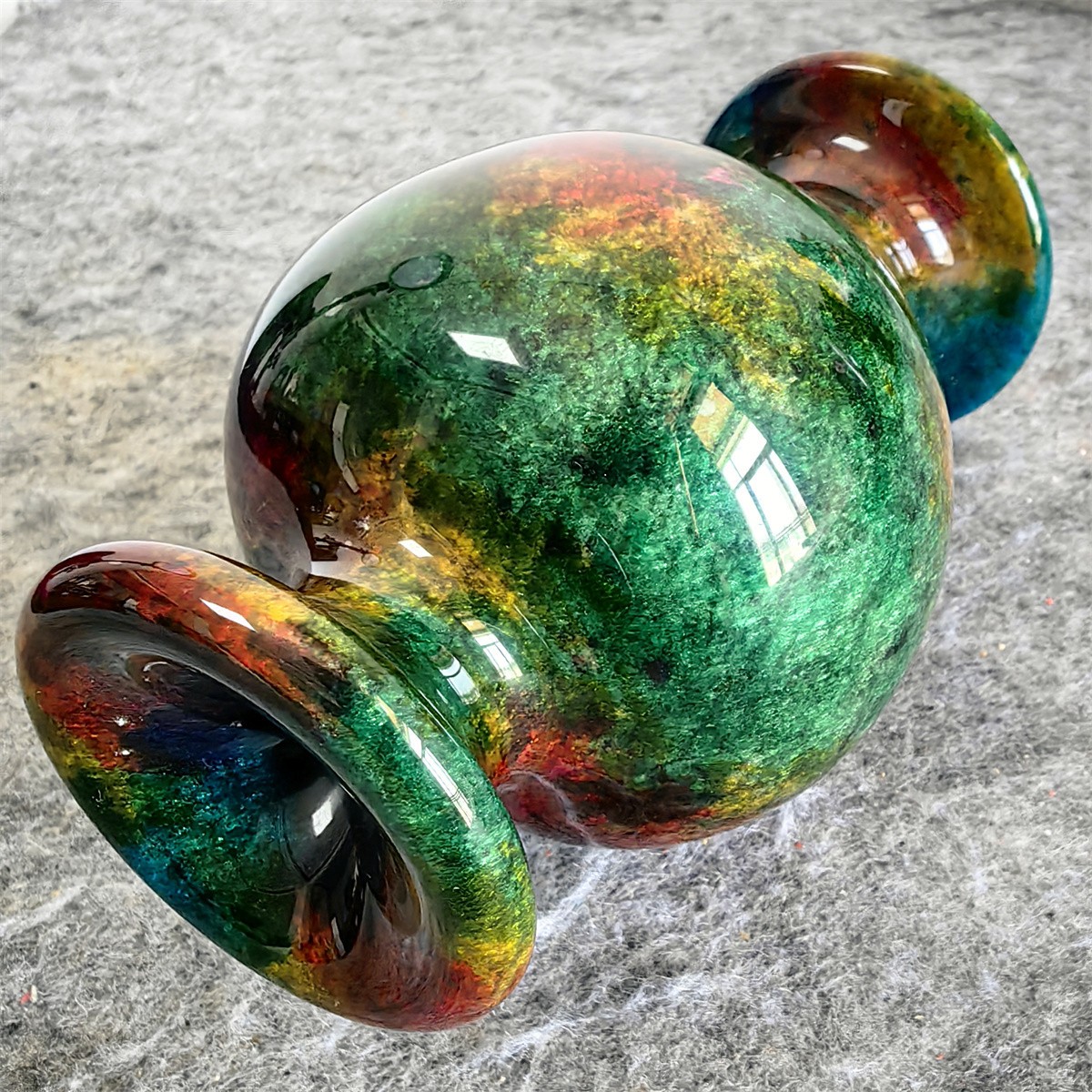 1.77LB Natural “Seven Colors Jade” vase specimen -Taiwan China L218