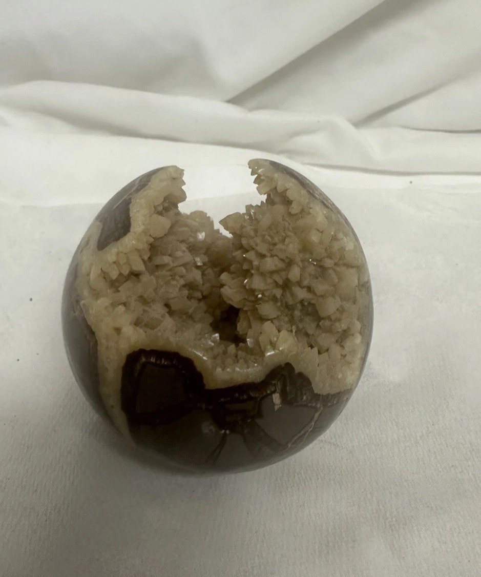 Septarian Dragon Stone Sphere Geode Calcite Druzy Crystal Ball Polished Sphere