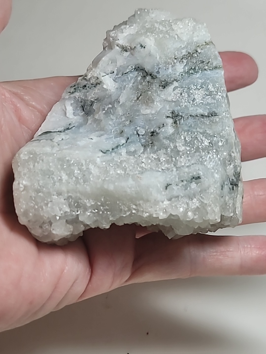 Quartz Druzy Crystal on Moonstone Raw Natural Mineral 3.75″ x 2.5″ x 1.75″