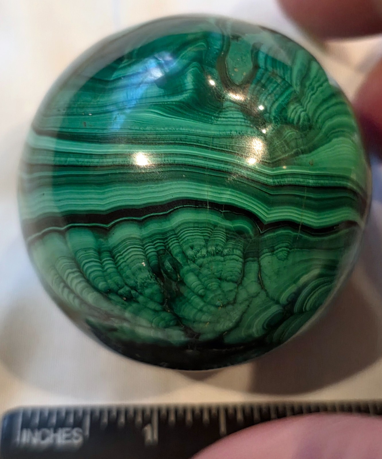 Beautiful 2 1/2″ Diameter Malachite Sphere