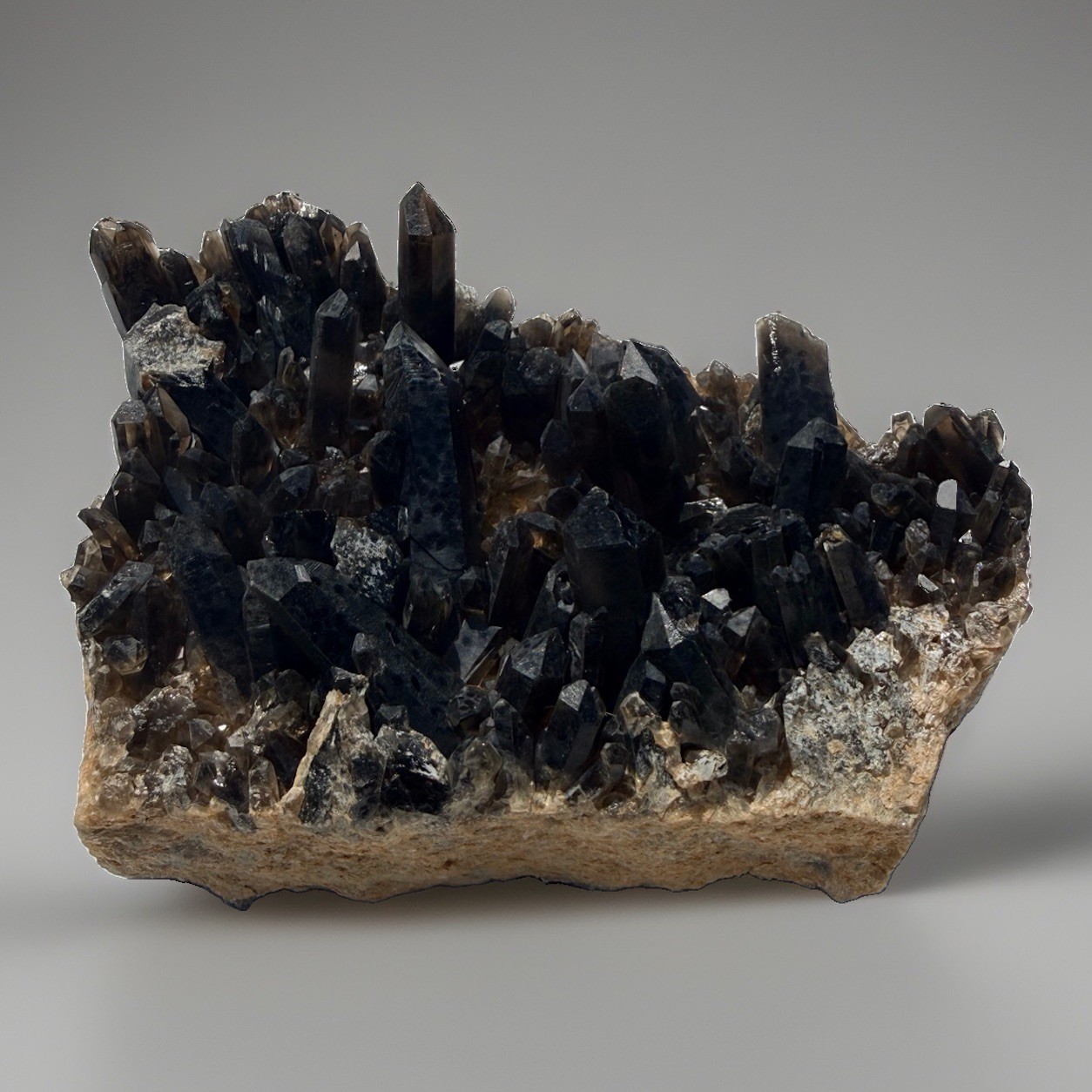 Large Smoky Quartz Cluster with Green Mineral Inclusion Raw Mineral Specimen