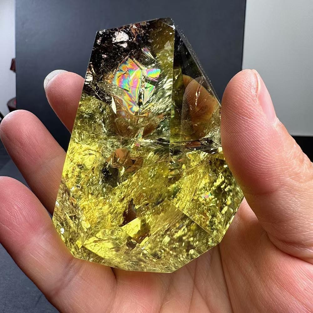 342g Natural Citrine Quartz Carved Freeform Crystal Reiki Healing Decor