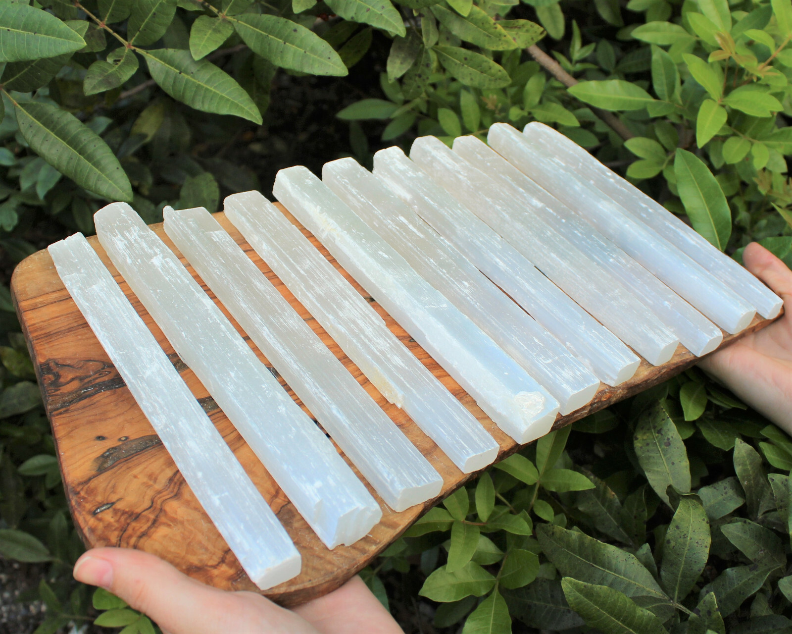 5 lb Bulk Wholesale Lot 7″ – 8″ Selenite Logs Crystal Sticks Wand Blade 5 Pounds