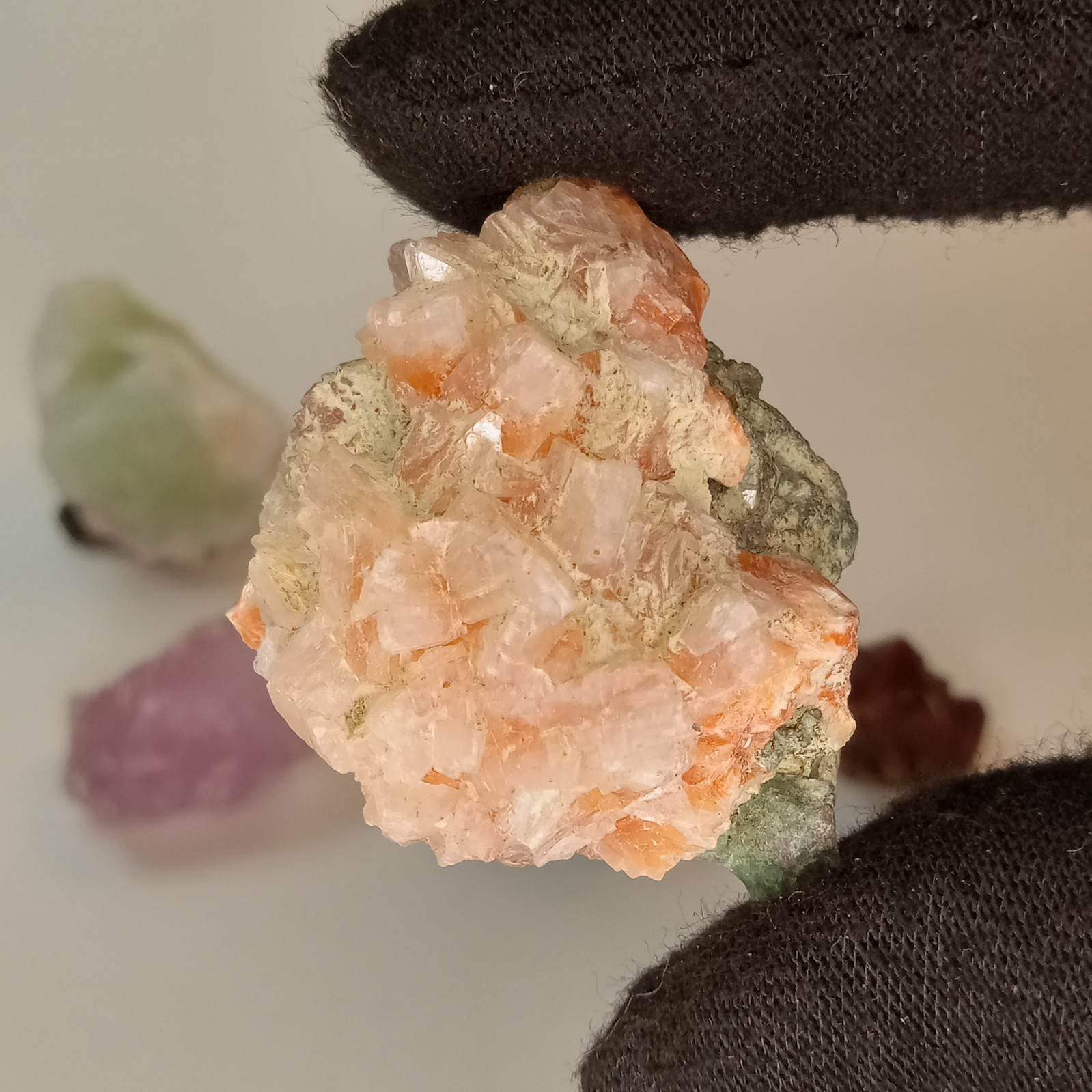 Mixed Mineral Specimen Lot 6pc Blue Kyanite Fluorite Apophyllite Stilbite I13