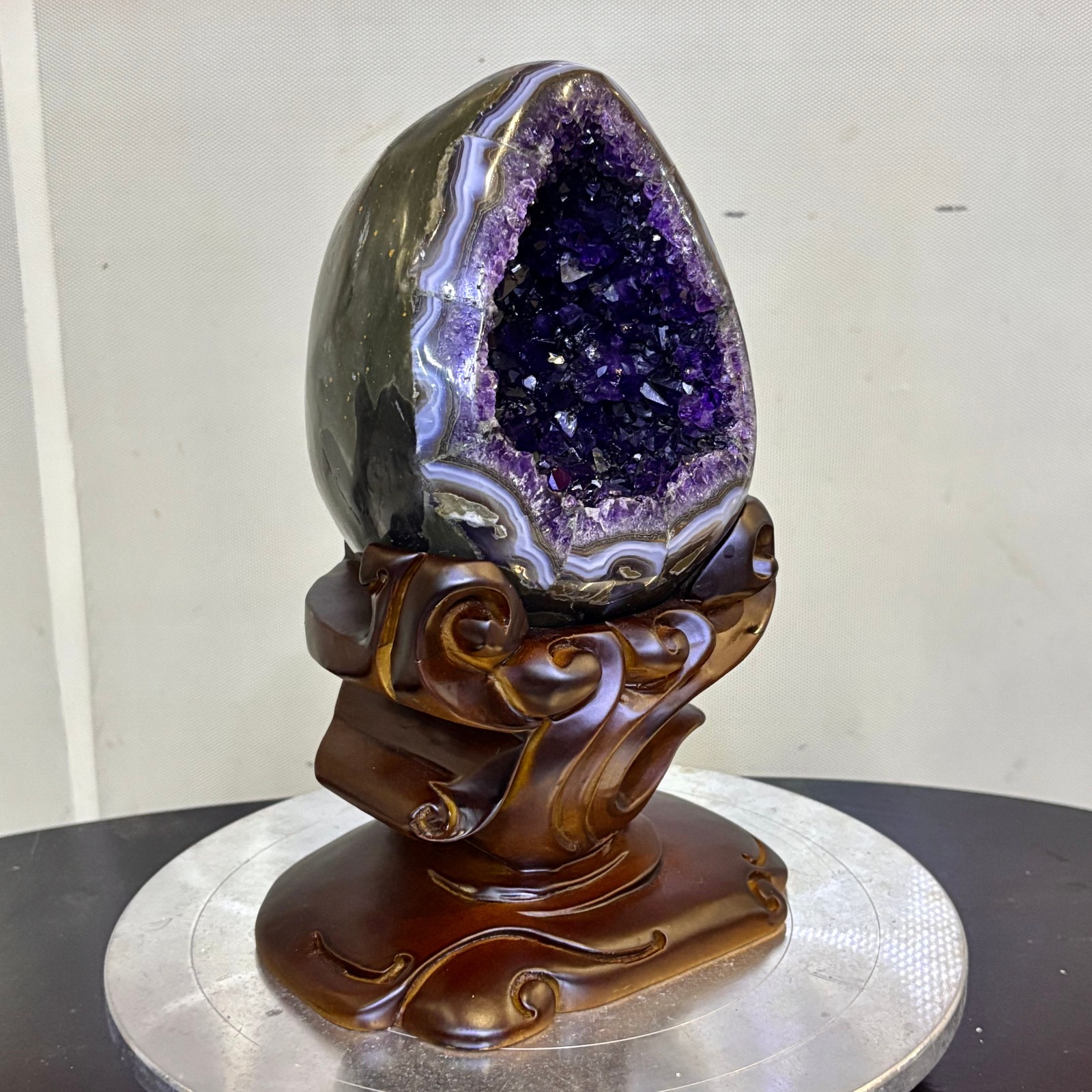 10.3LB Natural amethyst Dinosaur egg Quartz Crystal specimen healing