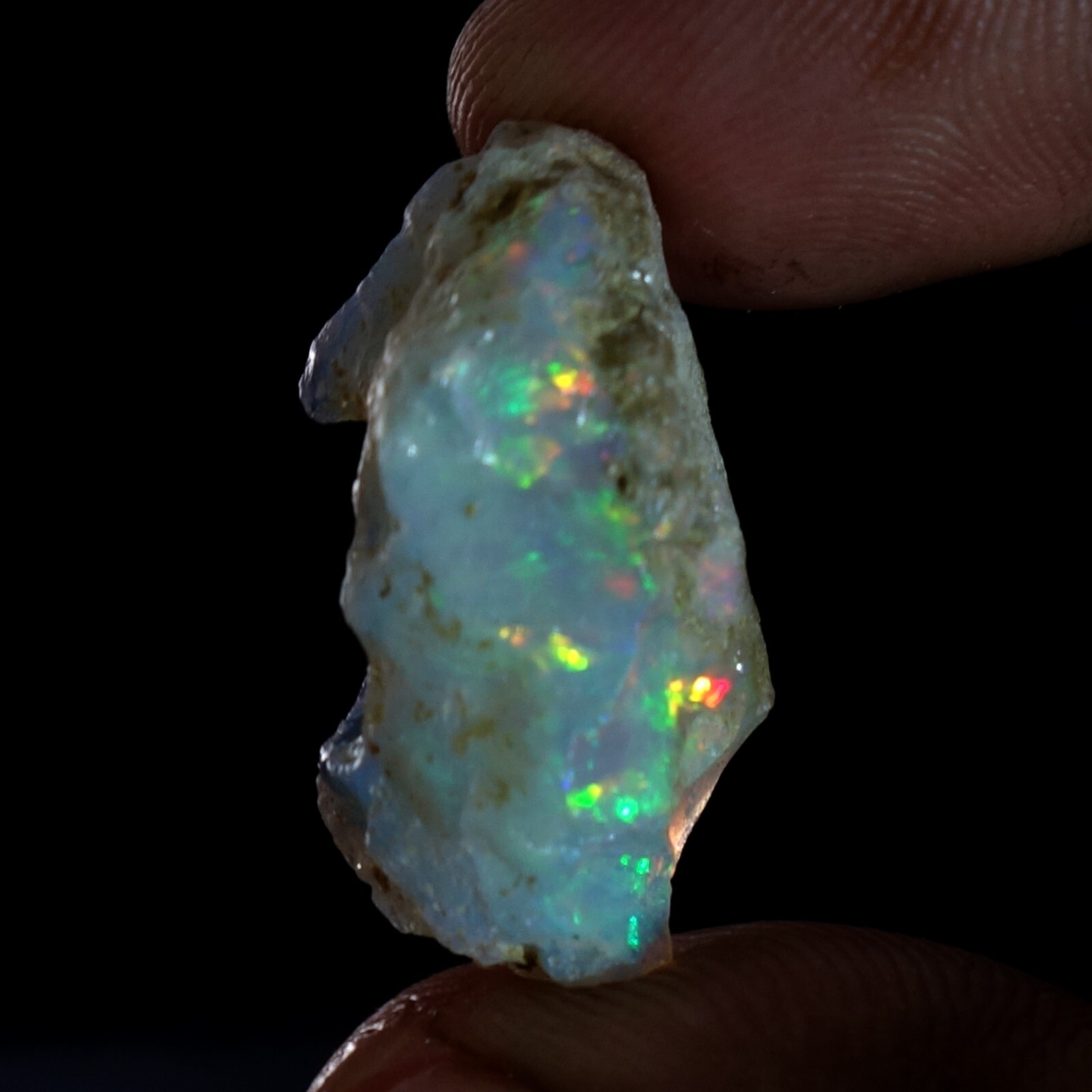 Natural Flashing Ethiopian Opal Rough Specimen Multi-colored 16.00 Cts. Gemstone