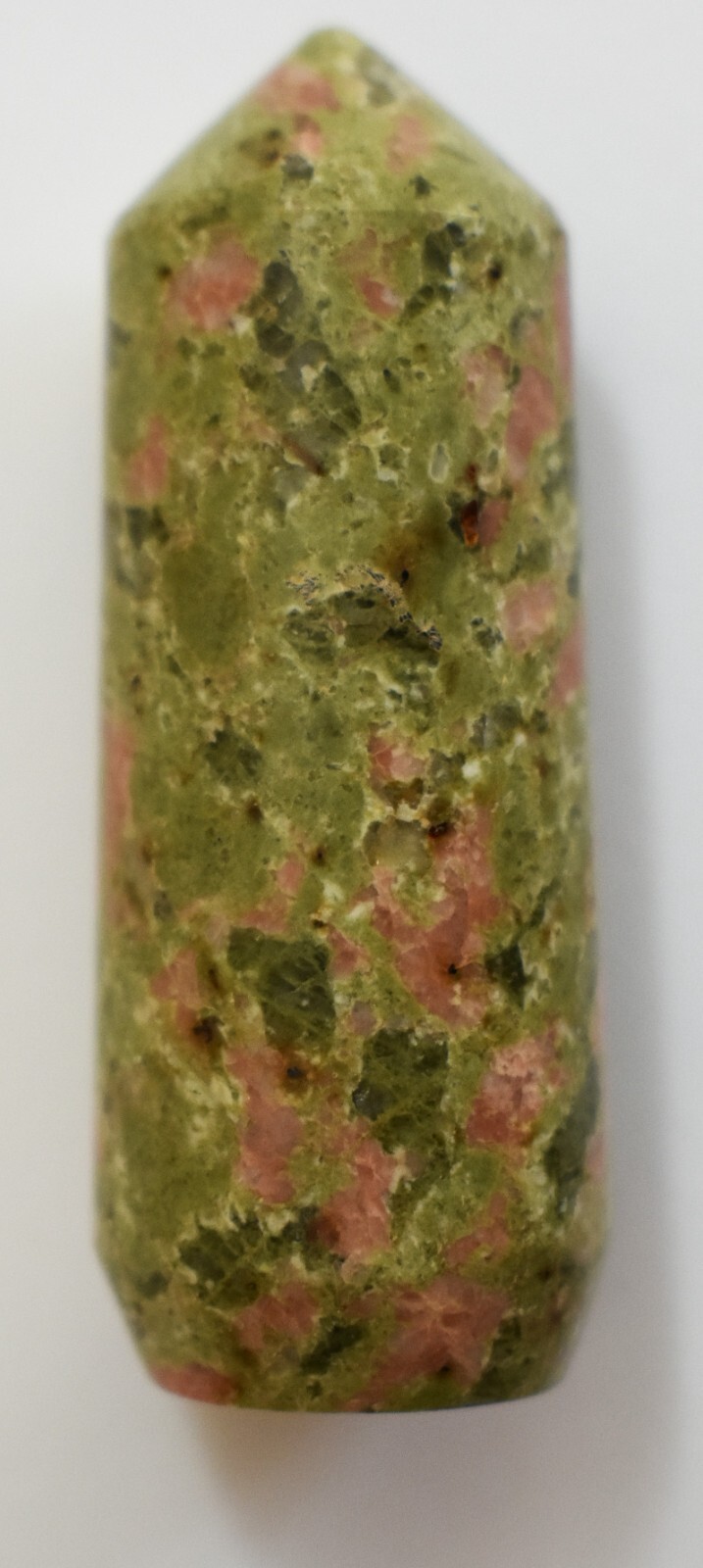 Unakite Tower Natural Green Pink North Carolina USA Olivine Crystals Hand Craved