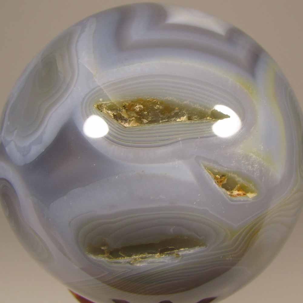 3″ BANDED AGATE Crystal Sphere Ball w/ Stand – Madagascar – 76mm – 1.4 lbs.