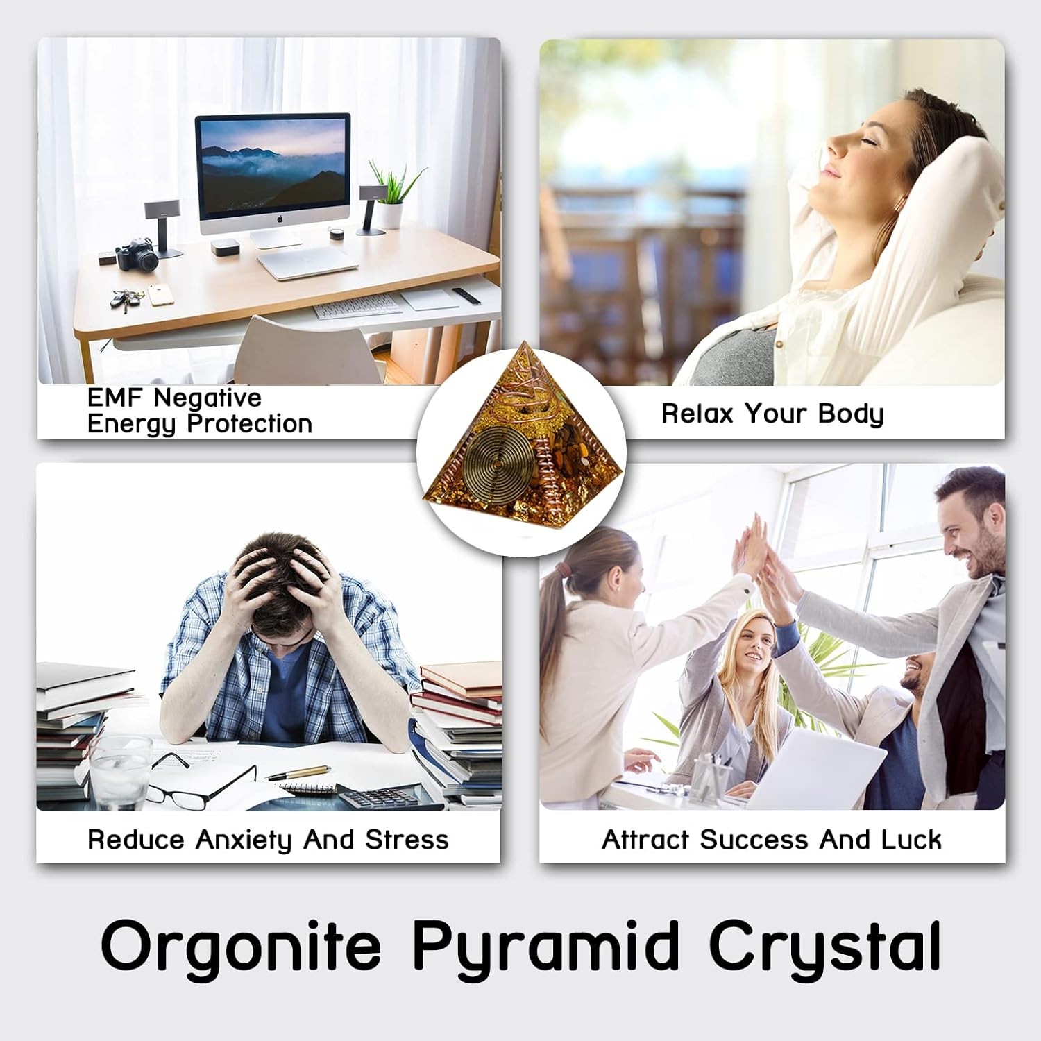 Orgone Pyramid Energy Generator Emf Protection Healing Meditation Orgonite USA