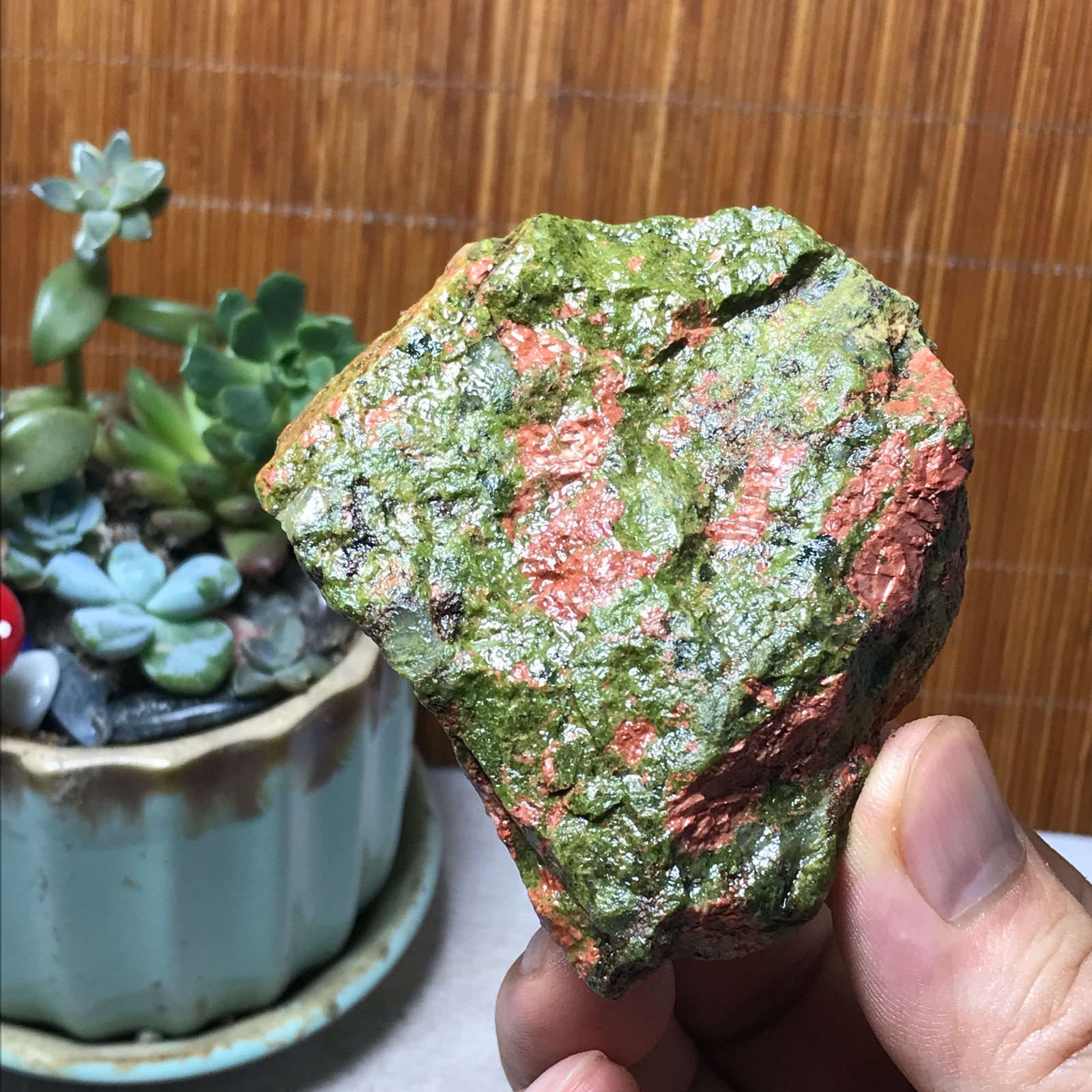 168g Natural Unakite Crystal gemstone Rough Mineral Specimen healing A6351
