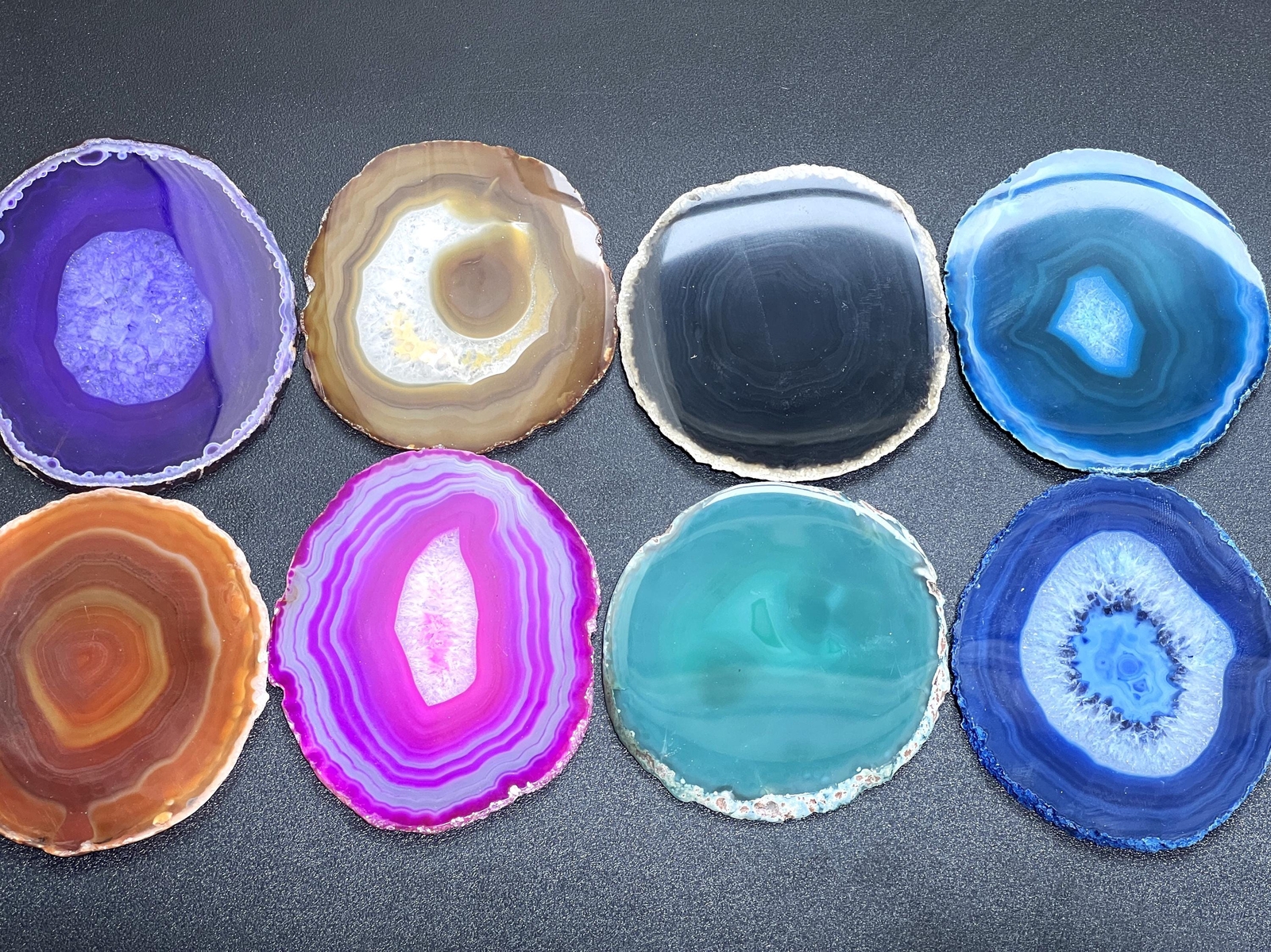 Round Circular Agate Slices (1 Pound)(3.5-3.8 Inches)(Size #2) One LB Wholesale