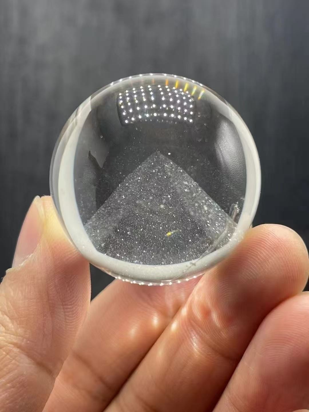 40mm Natural clear crystal sphere quartz pyramid polished ball Reiki energy