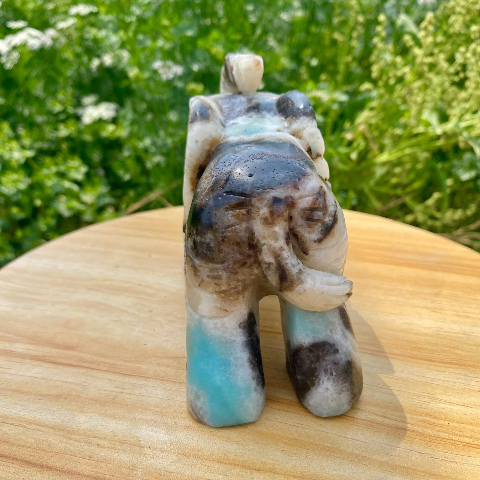 1.76LB Natural Amazonite beautiful handmade carved Amazon spiritual ornament