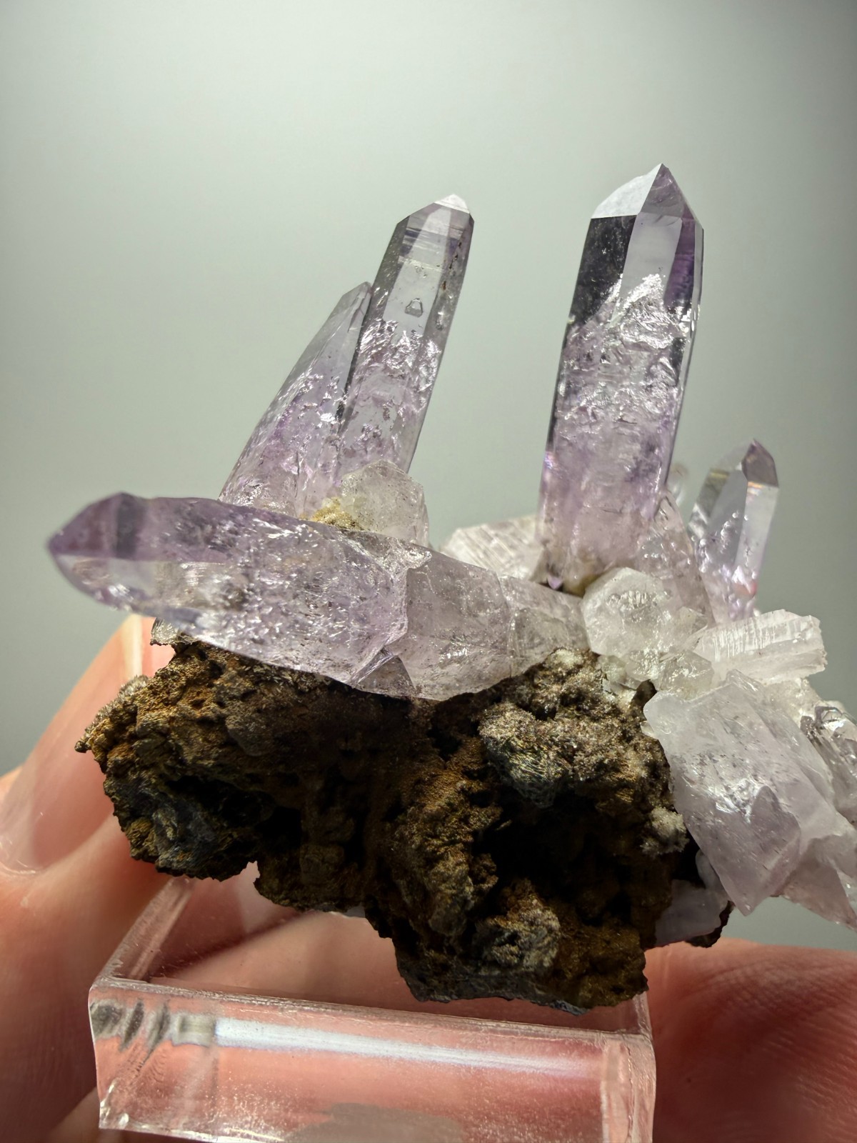Light Amethyst Cluster on Matrix- Las Vigas de Ramirez, Mexico- SALE!!! $35!!!