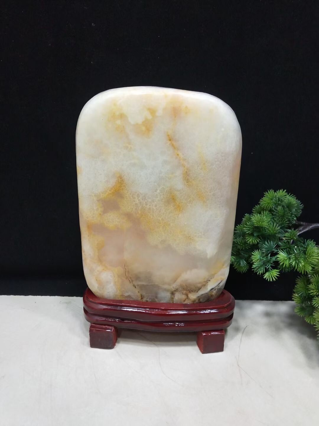8.91LB TOP Natural Afghan jade quartz carved crystal Mineral specimen+stand