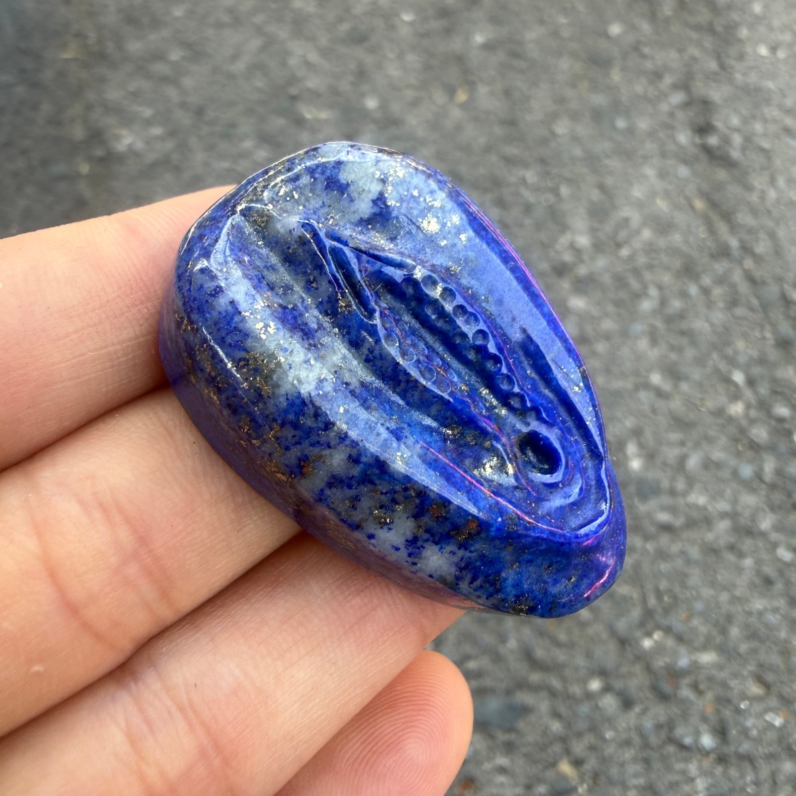 2” Natural Lapis lazuli Quartz Carved source of life Crystal Reiki healing 1pc