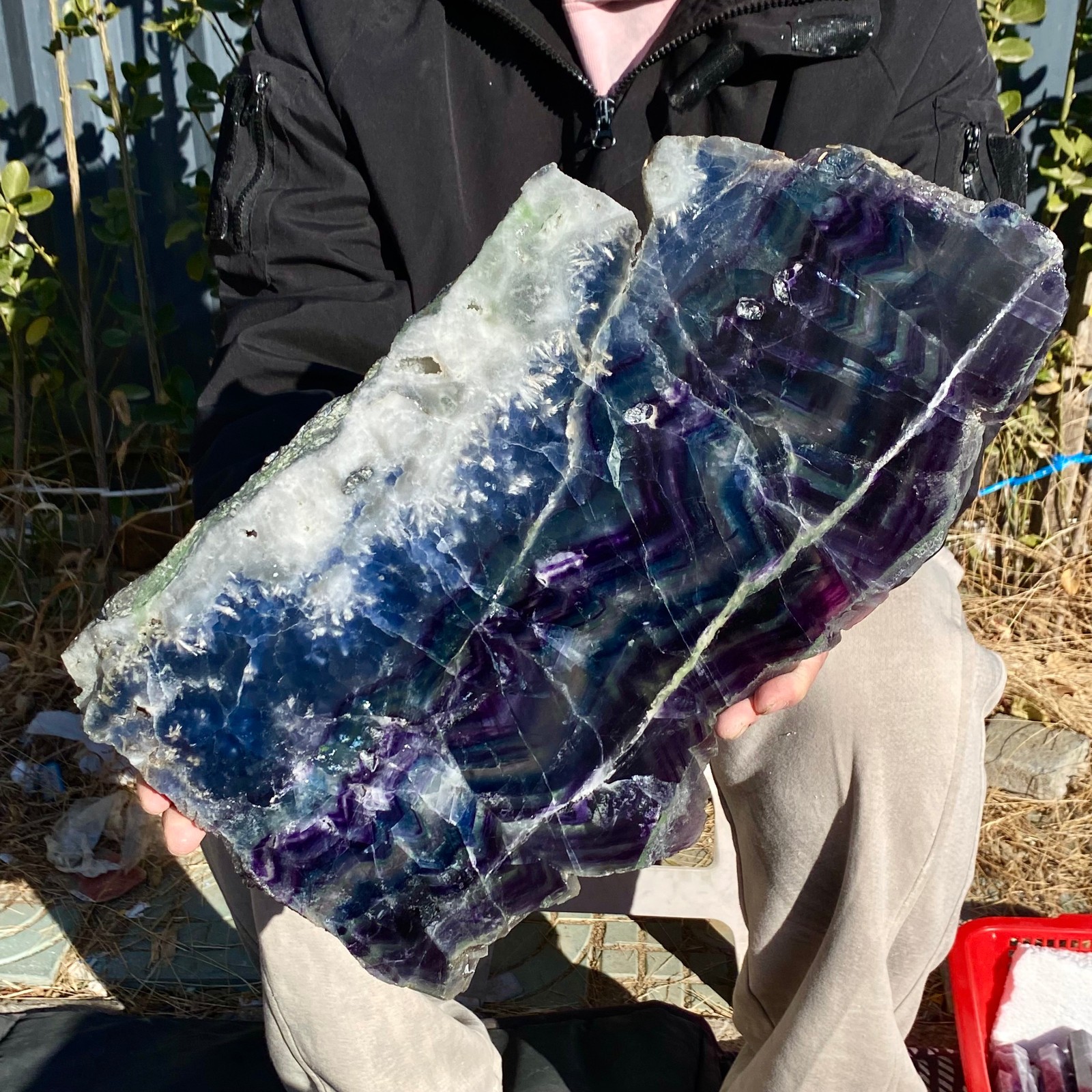 10.8LB Natural beautiful Rainbow Fluorite Crystal flake original stone specimen