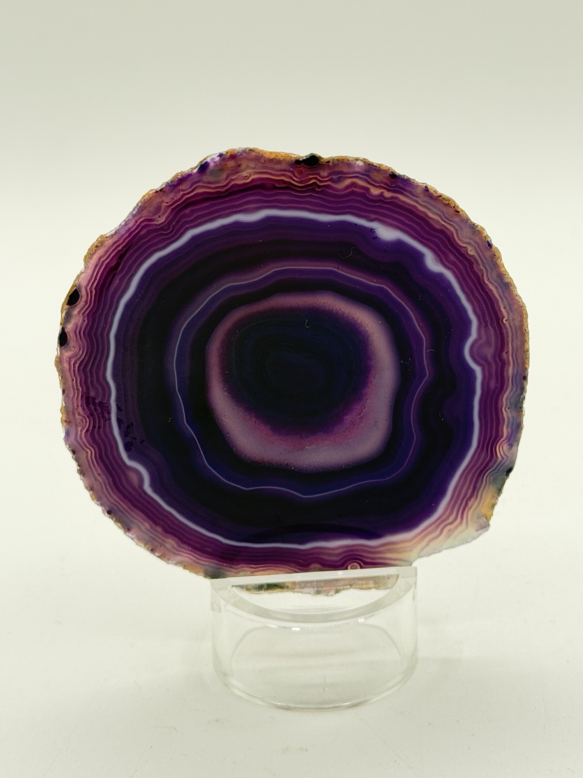 Agate Geode Slice Polished Display or Coaster 3 1/2 x 3 3/16″ B