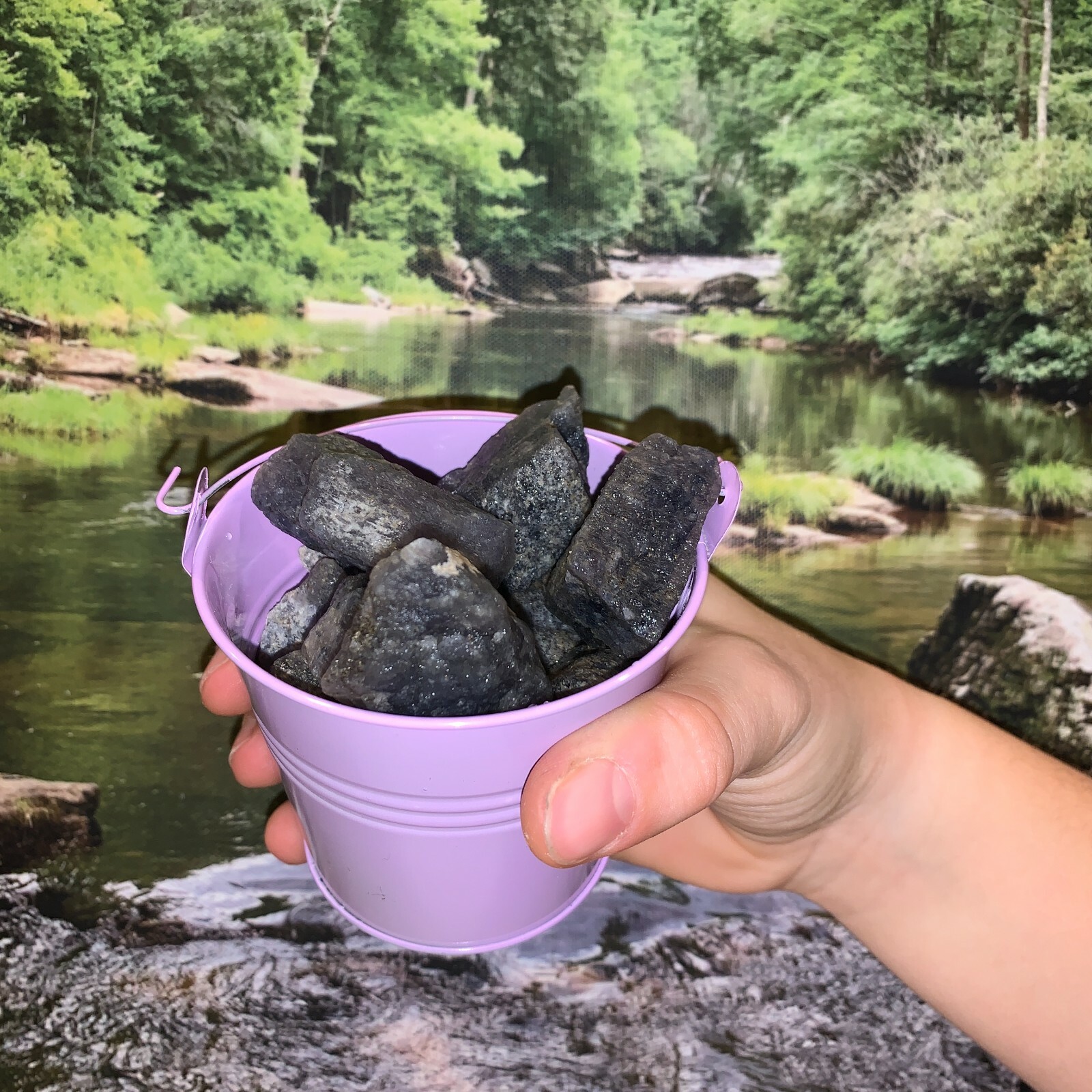 Bucket Full of Natural Iolite Rough + FREE faceted gemstone – Pick Bucket Color