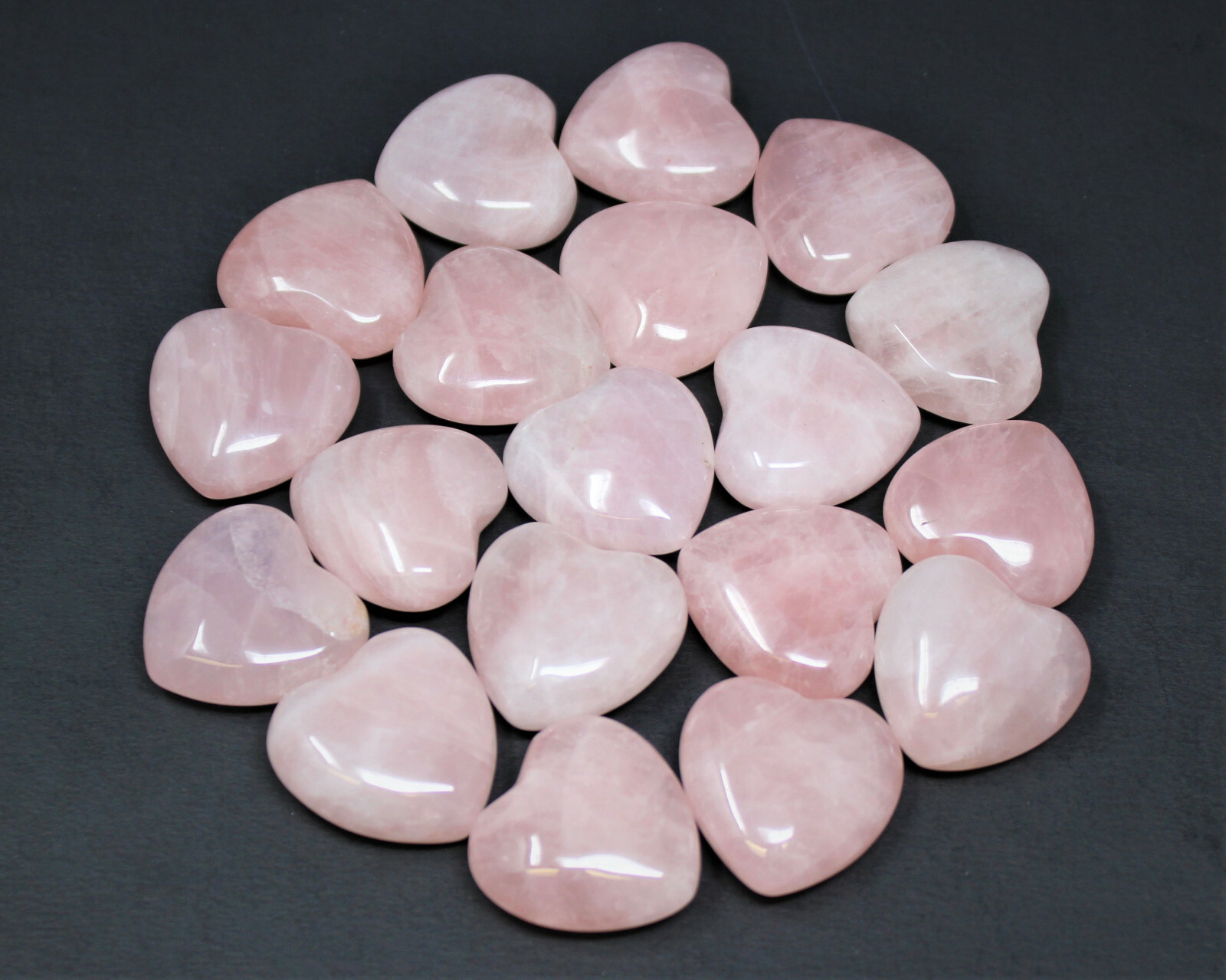 Pink Rose Quartz Heart: 1″ (Crystal Heart, Puffed, Stone Heart, Love)