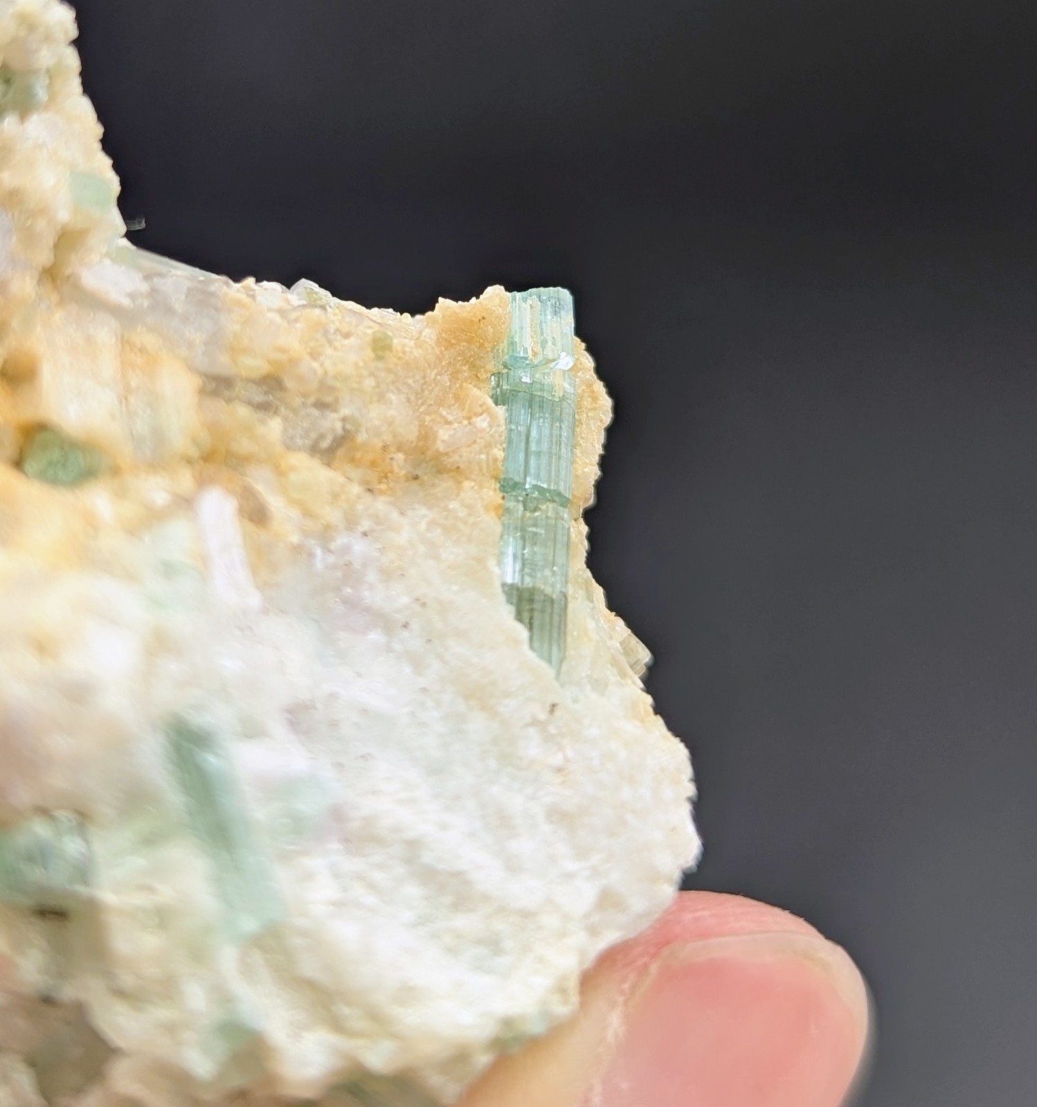 Green Tourmaline On Matrix In Bunch Shape Cluster, From Afghanistan, 85 Grams