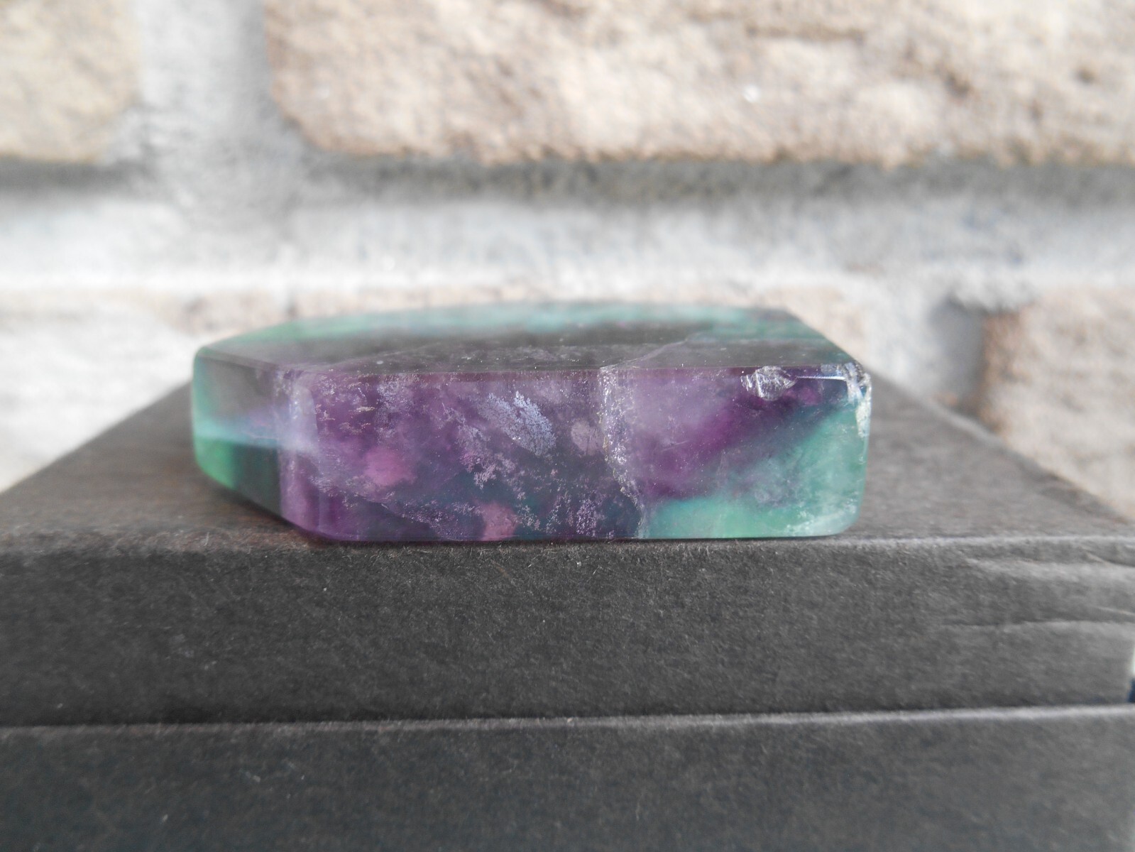 FLOURITE POLISHED POLYGON SLAB QUARTZ STONE 1-9/16″ TALL X 5/16″ THICK