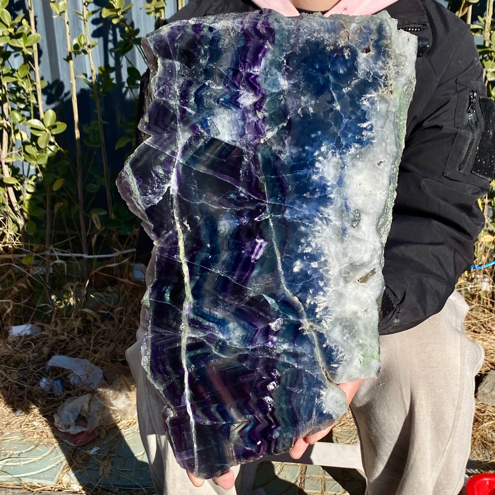 10.8LB Natural beautiful Rainbow Fluorite Crystal flake original stone specimen