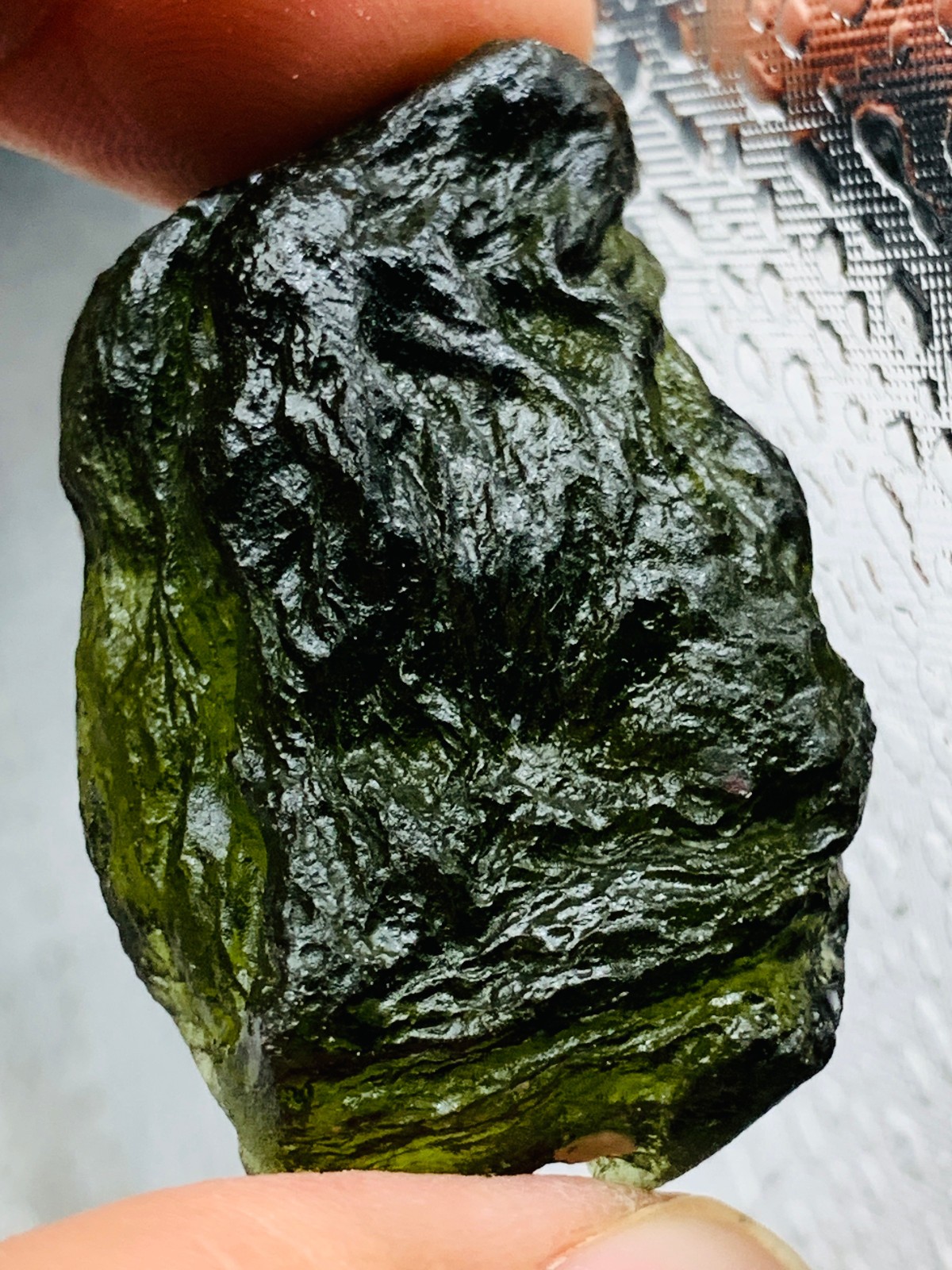 TOP Moldavite Raw Moldavite Crystal from Czech Republic PICcertificate 88CT