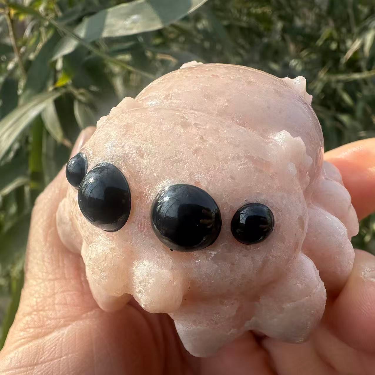 1pc Natural jasper stone Quartz Carved Crystal spider Skull Reiki Healing