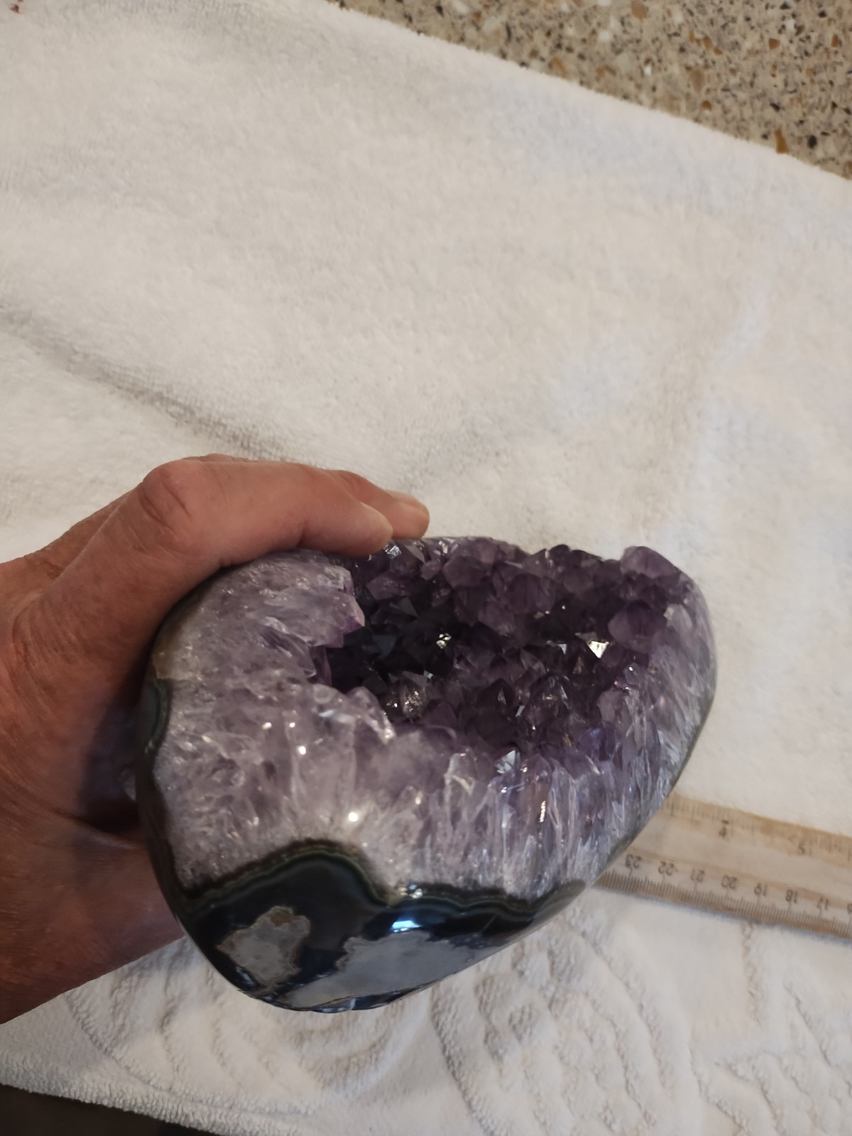 Amethyst Display Piece Uruguay 2.8 Pounds, 1293 Grams, Polished, 6in X 4in X 3in