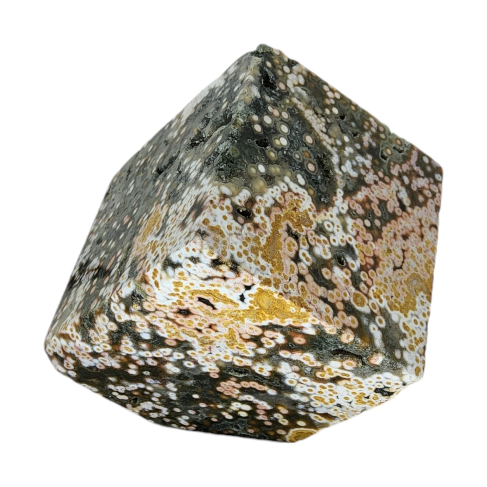 Ocean Jasper, 1 5/8 inch, cube, high quality, orbicular, specimen, #R-6272