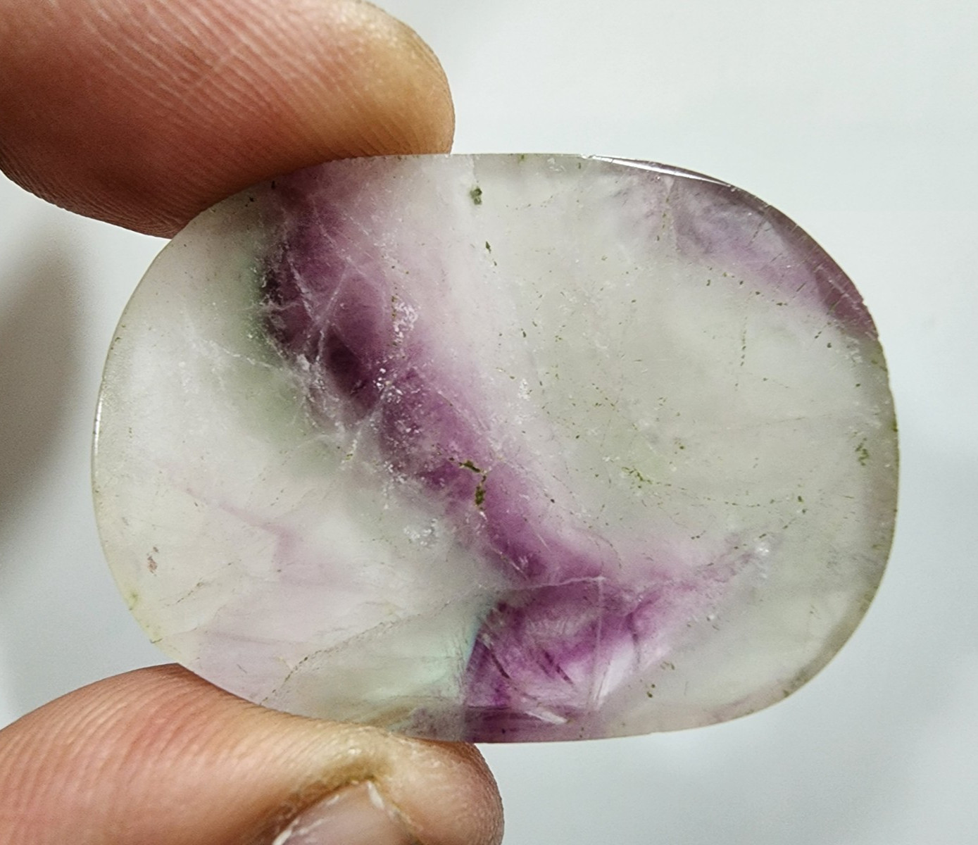 Beautiful Designing Carving Rainbow Fluorite Oval Shape 140 Crt Loose Gemstone