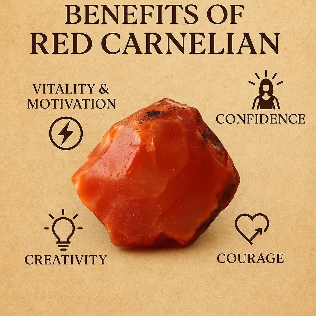 Large 1.25-2.0” Natural Red Carnelian Raw Stone – Healing Crystal for Creativity