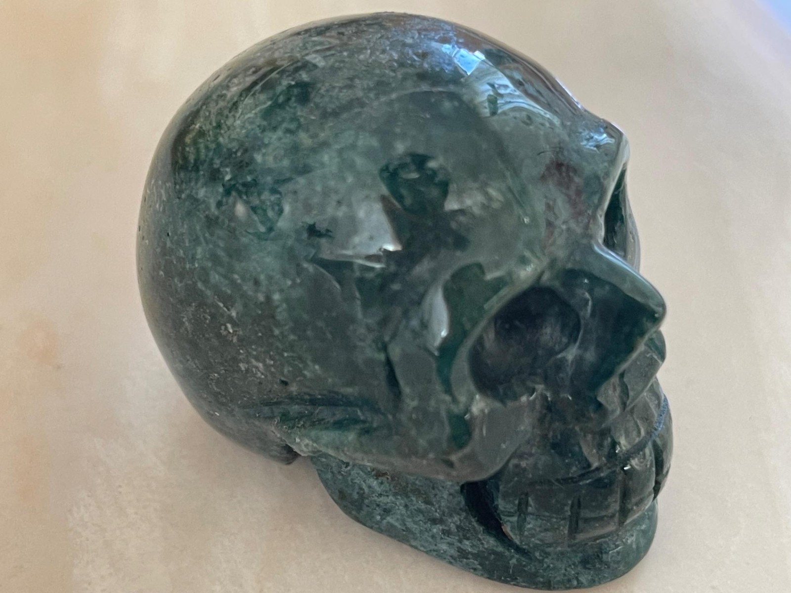 2.0″ Natural Indian Agate Carved Crystal Skull, Crystal Healing #5112