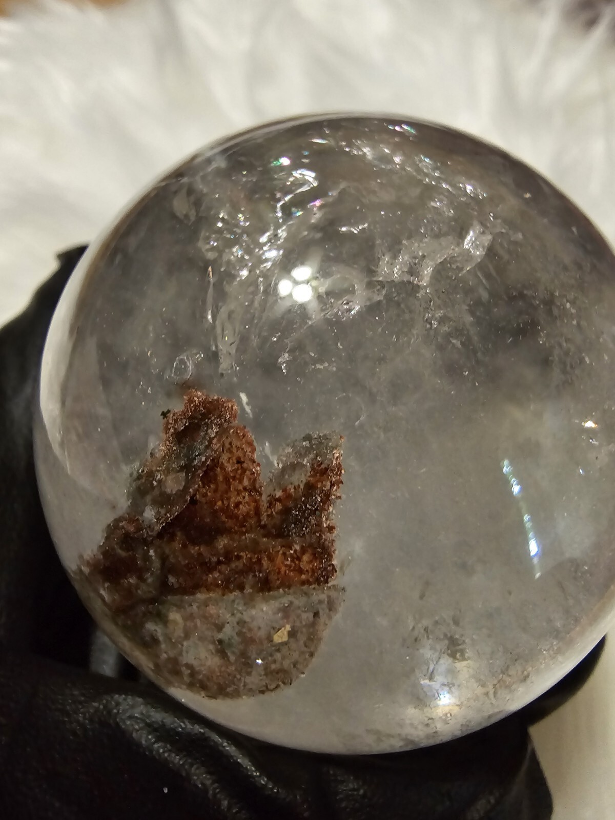 Garden Quartz Crystal Sphere Very Clear With Light Stand Included HIGH QUALITY