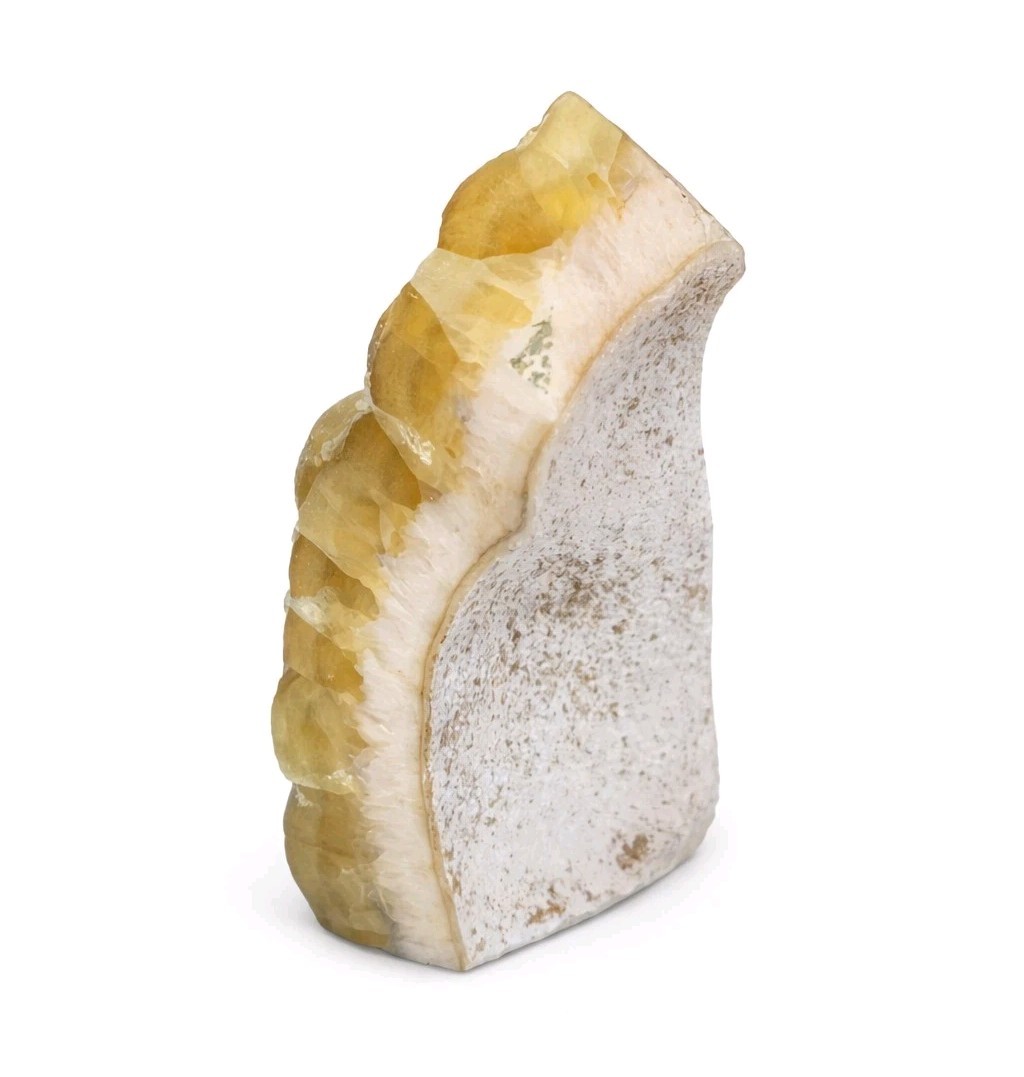 Natural Yellow Fluorite Partially Polished Rough Cluster Tower 3.75″ Tall – USA