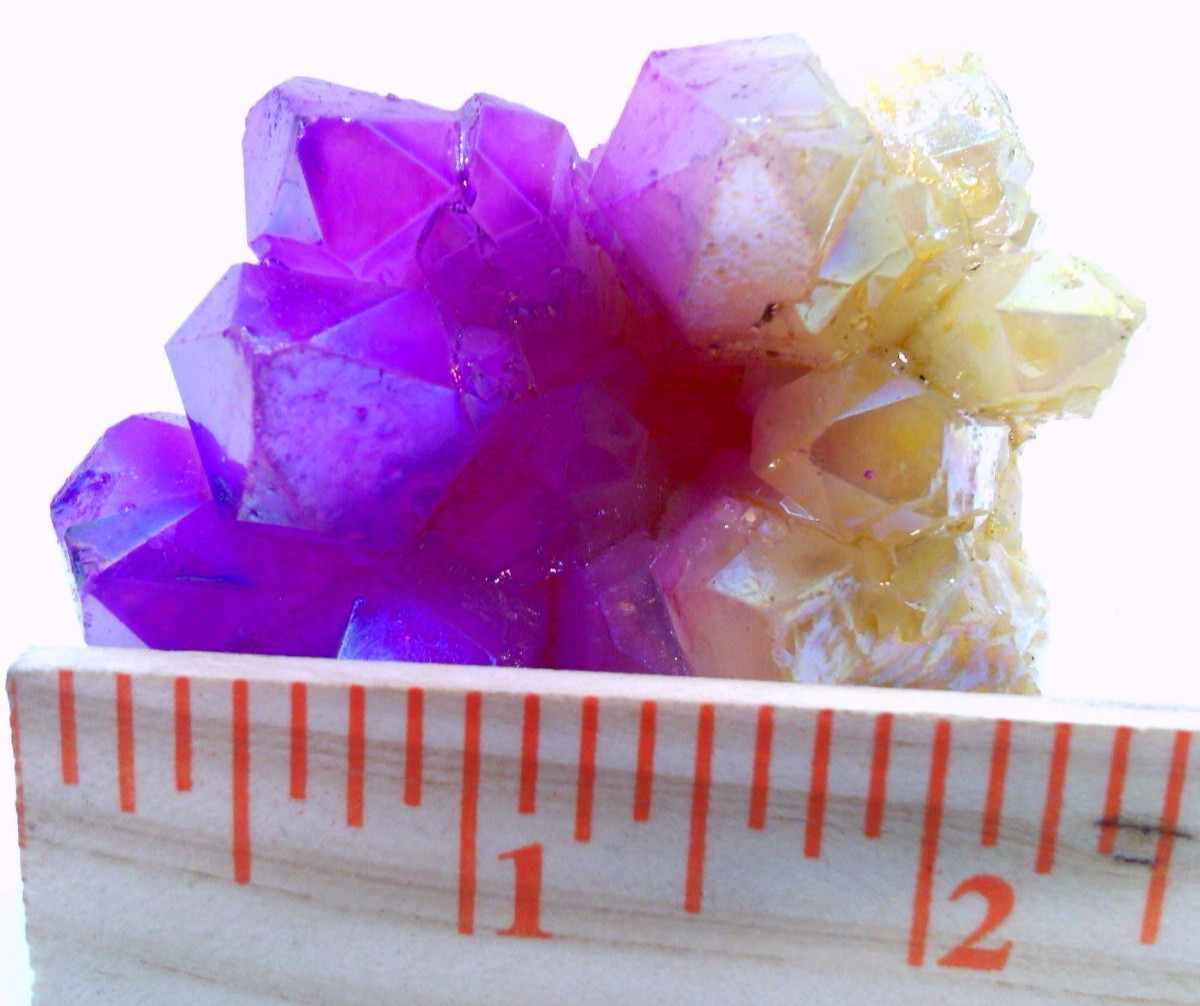 ✅ Color Flame~Pink & Yellow~Aura~Electroplate~Quartz Crystal Cluster~205 grams