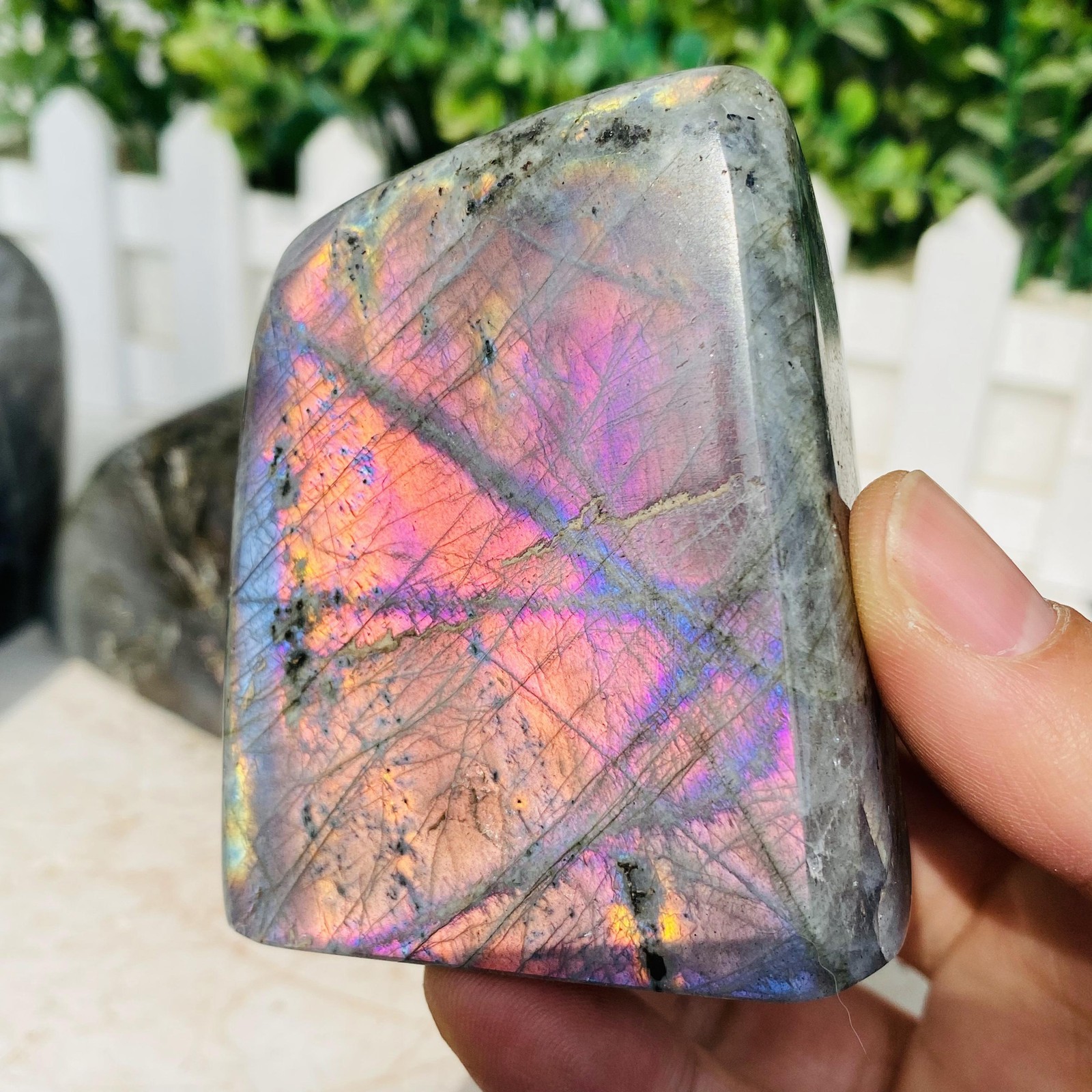 Natural Purple Labradorite Quartz Crystal Freeform Mineral Specimen 1380g